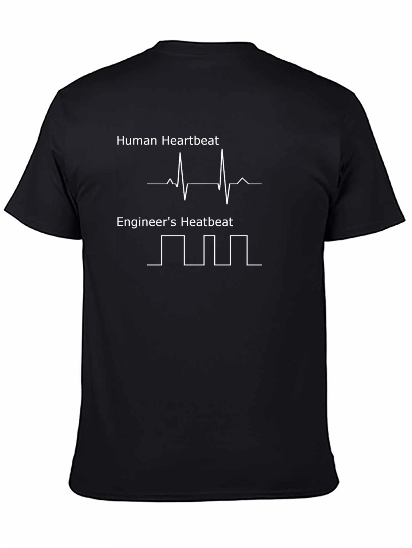Engineer Heartbeat Graphic T-Shirt - Black