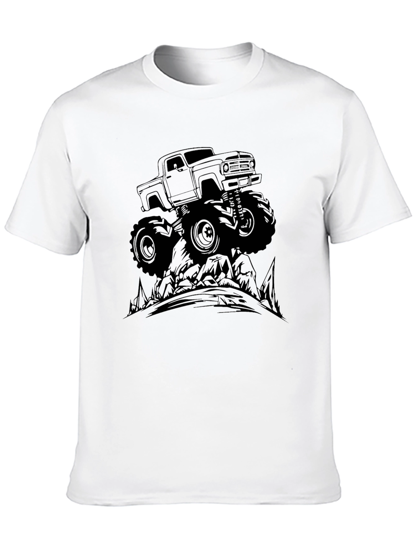 Monster Truck Graphic Tee - Black Cotton Blend