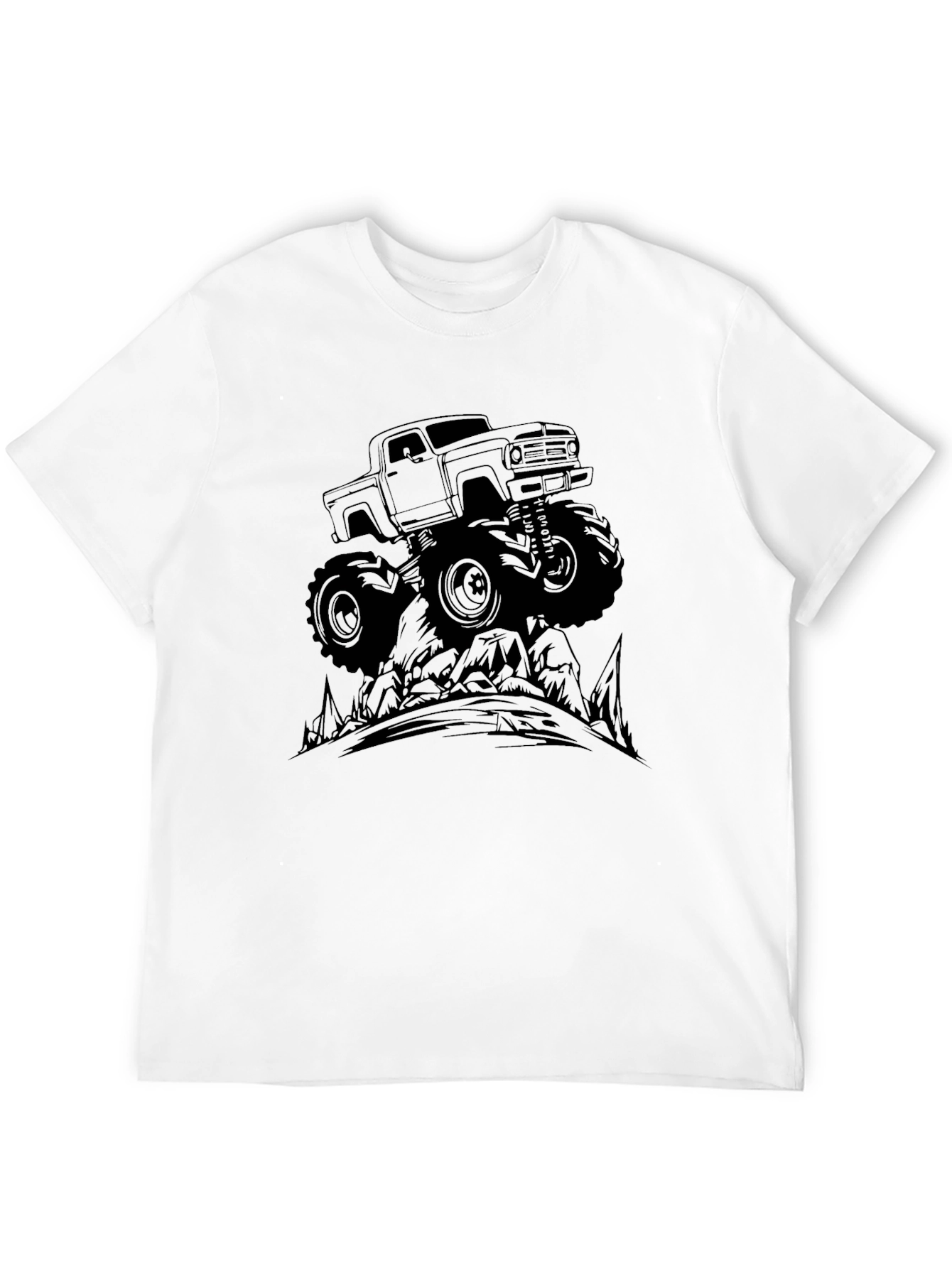 Monster Truck Graphic Tee - Black Cotton Blend