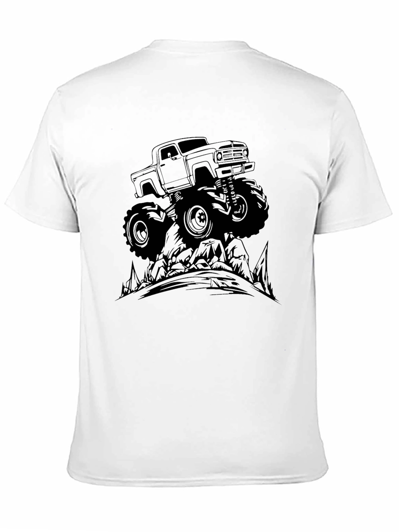 Monster Truck Graphic Tee - Black Cotton Blend