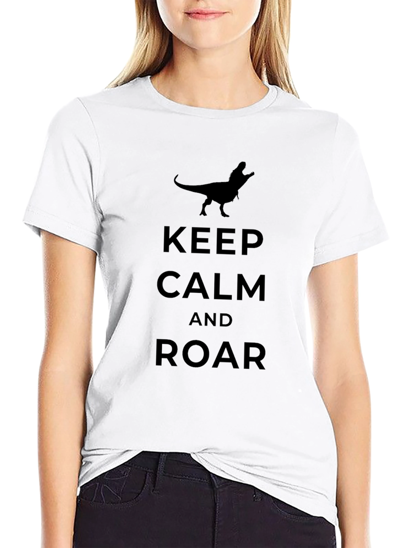 Keep Calm and Roar Dinosaur Graphic Tee