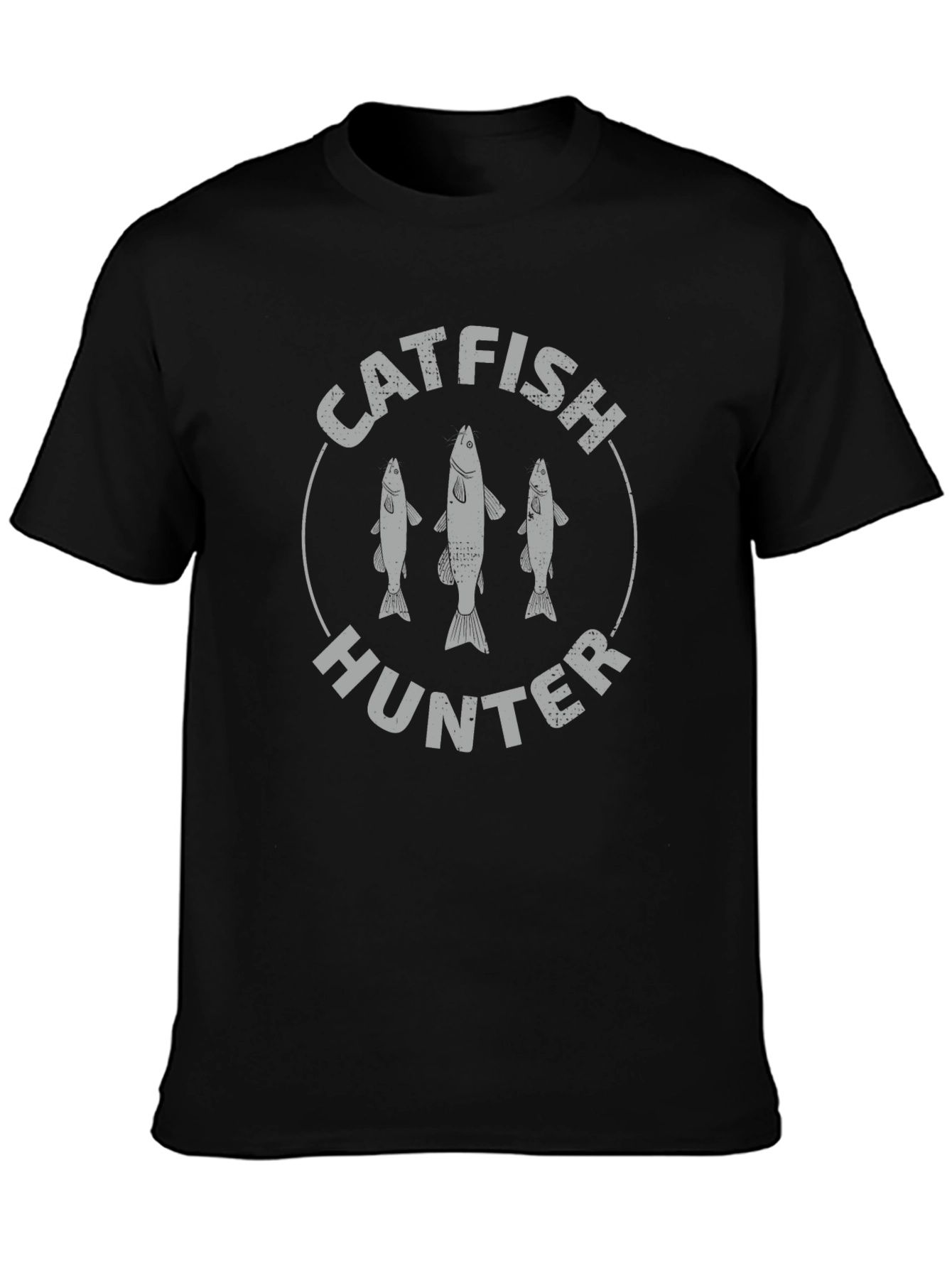 Catfish Hunter Graphic Tee - Black Cotton T-Shirt