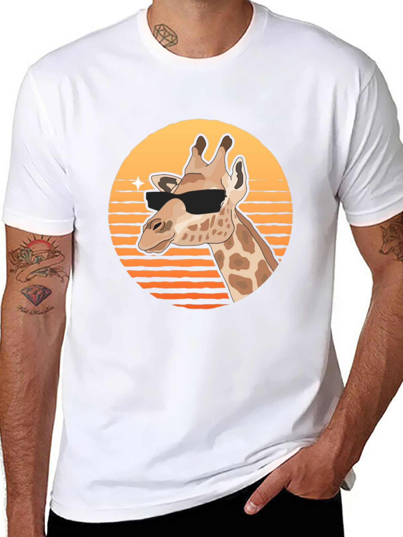Cool Giraffe Graphic Tee - Stylish Animal Print Shirt