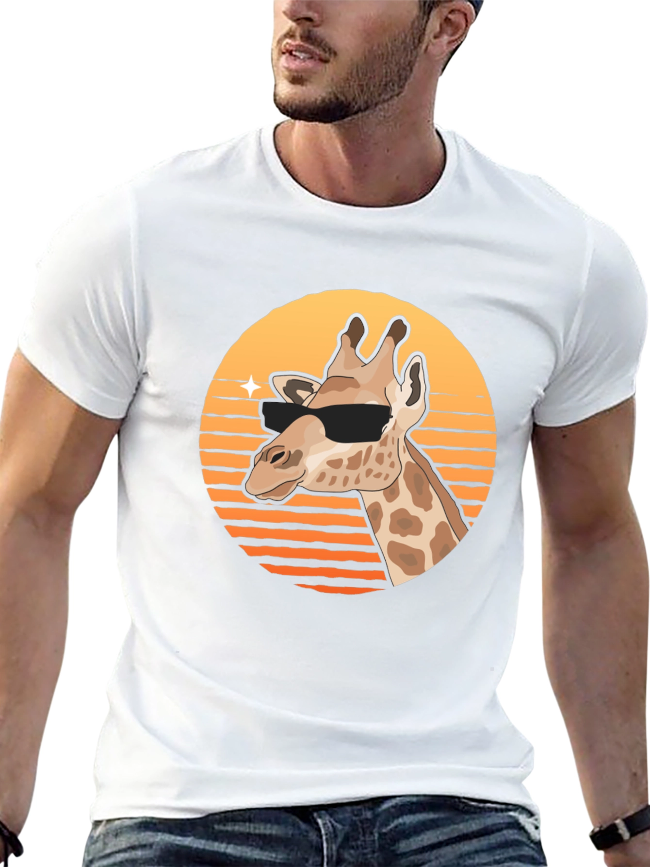 Cool Giraffe Graphic Tee - Stylish Animal Print Shirt
