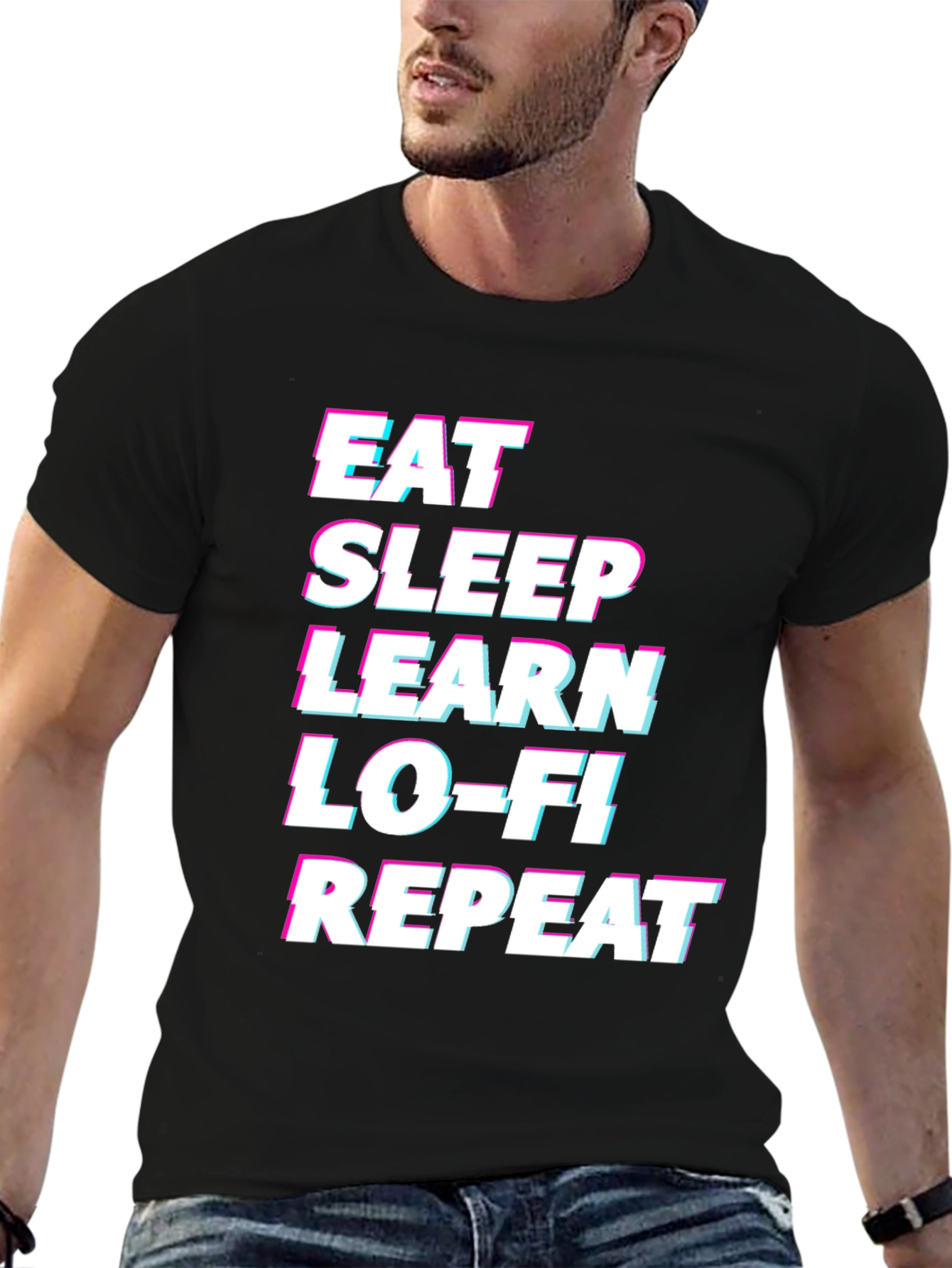 Eat Sleep Learn Lo-Fi Repeat Graphic Tee