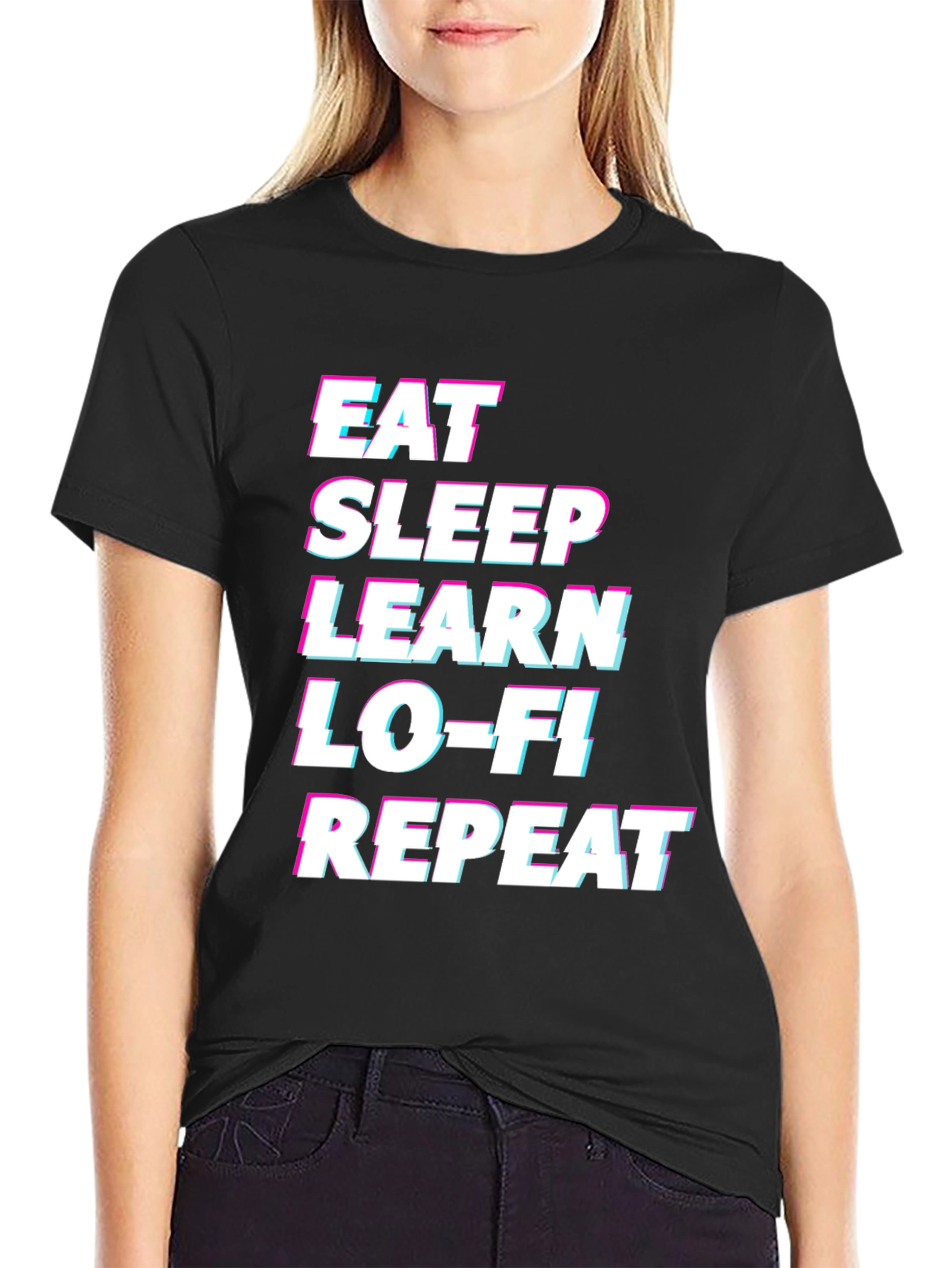 Eat Sleep Learn Lo-Fi Repeat Graphic Tee