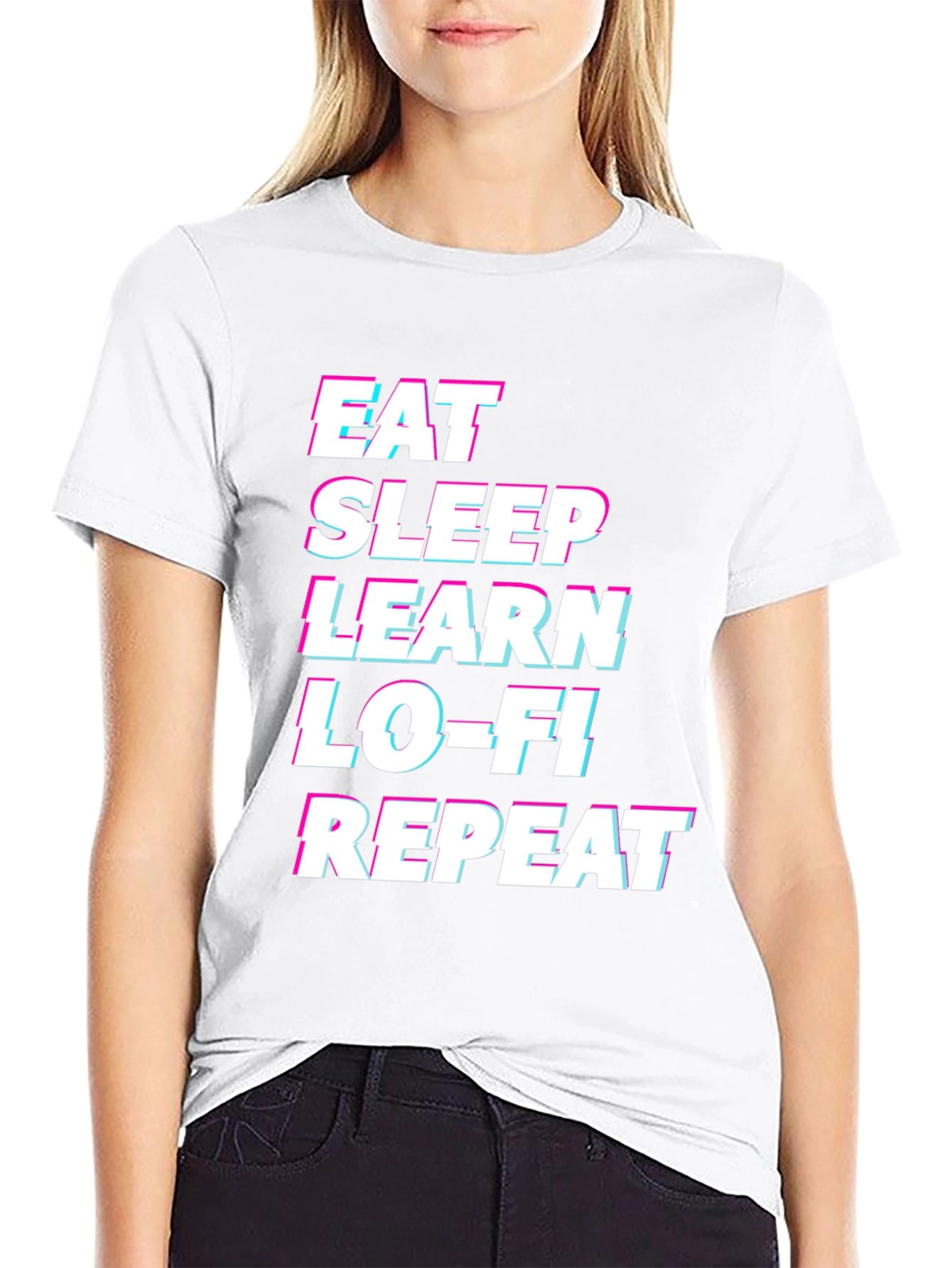 Eat Sleep Learn Lo-Fi Repeat Graphic Tee