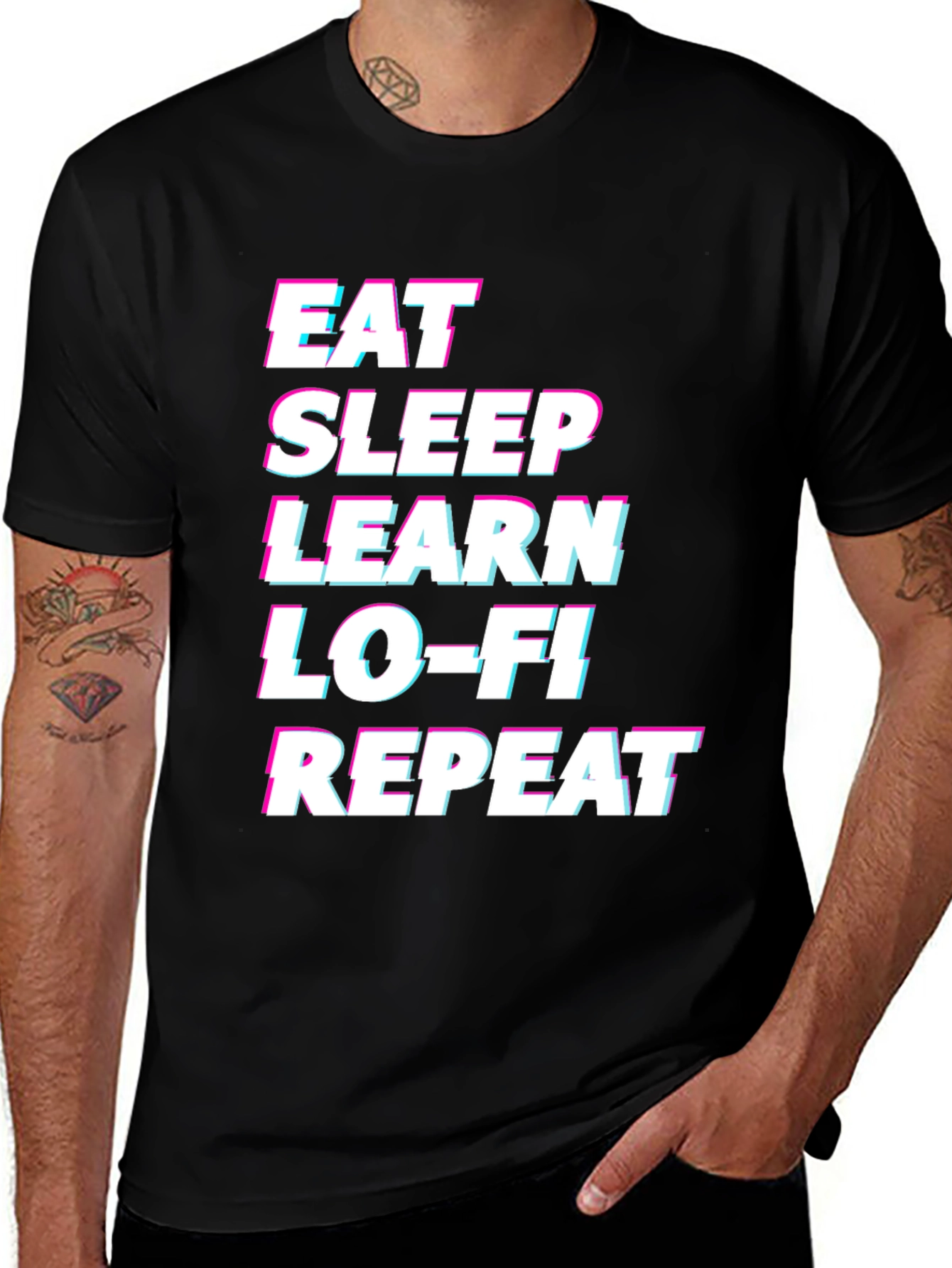Eat Sleep Learn Lo-Fi Repeat Graphic Tee