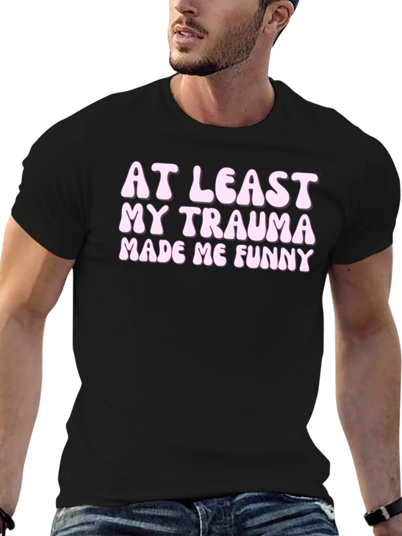 Funny Trauma Graphic Tee - Black Unisex T-Shirt