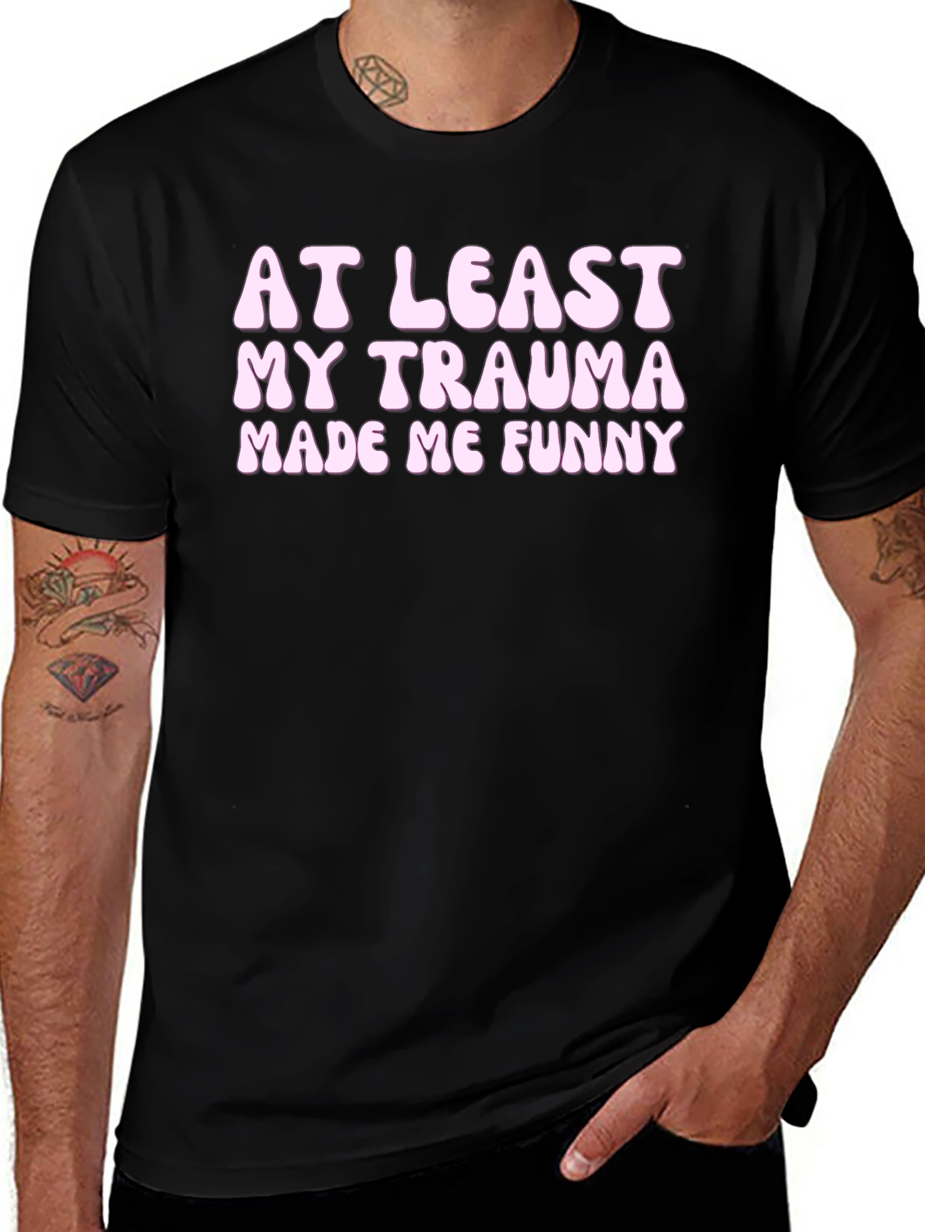 Funny Trauma Graphic Tee - Black Unisex T-Shirt
