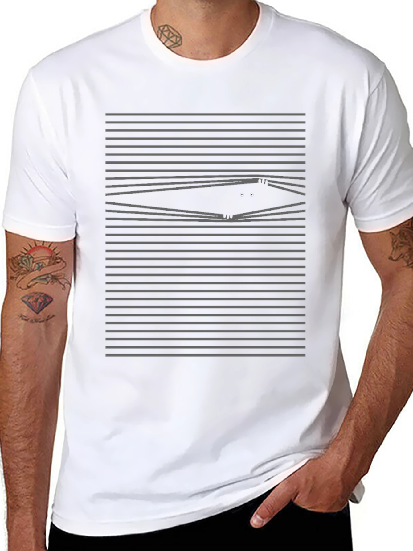 Peeking Eyes Graphic T-Shirt - Black
