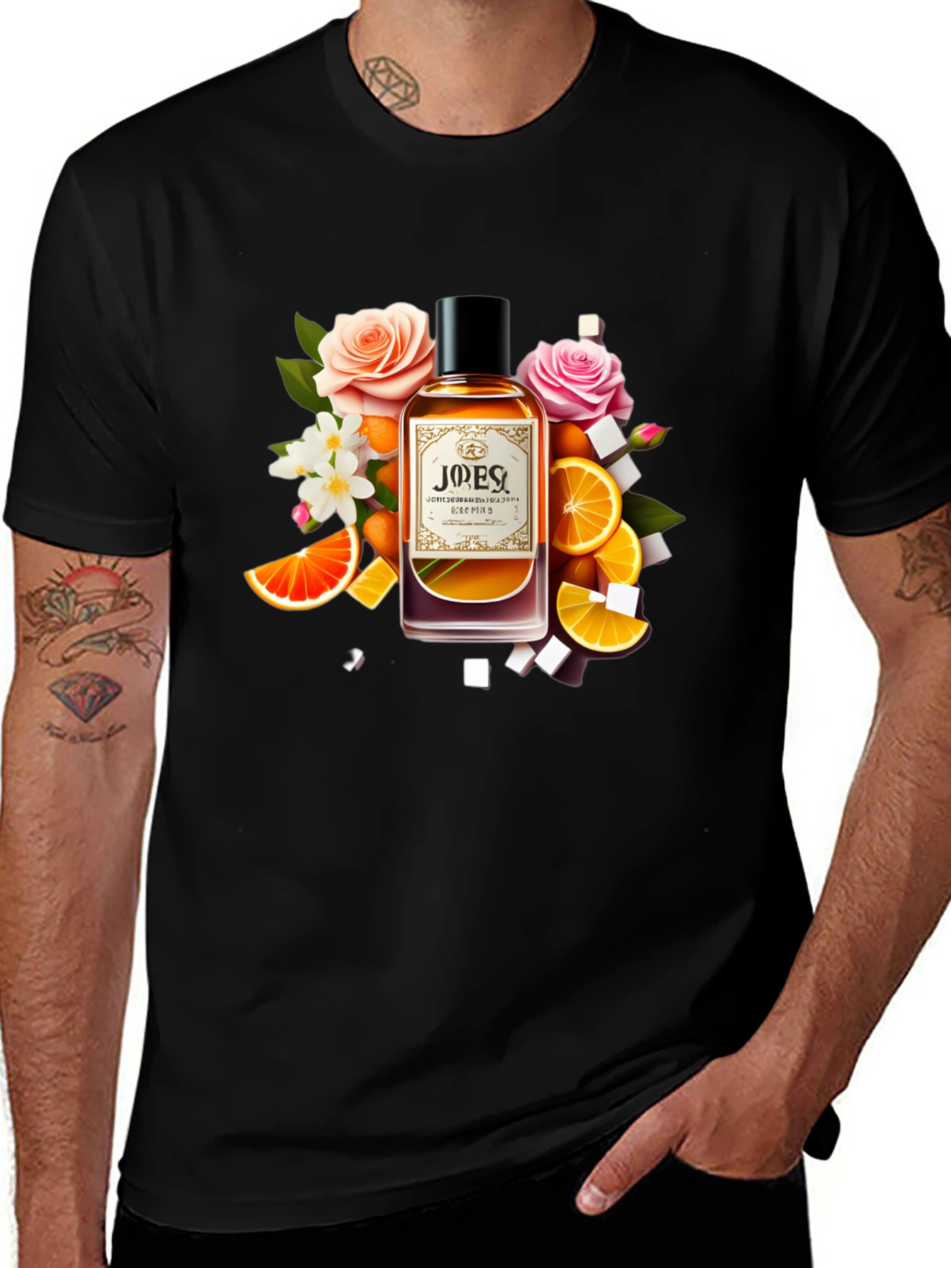 Floral Citrus Perfume T-Shirt - Unique Design