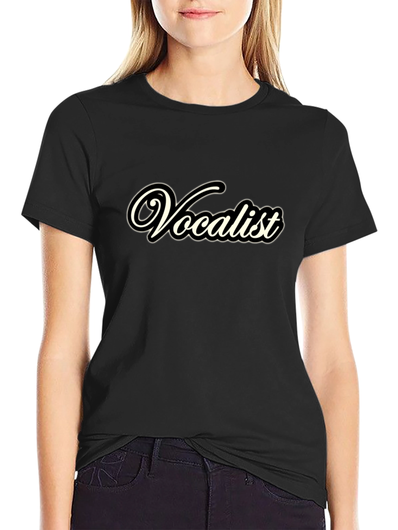 Vocalist Graphic Tee - Black Cotton T-Shirt