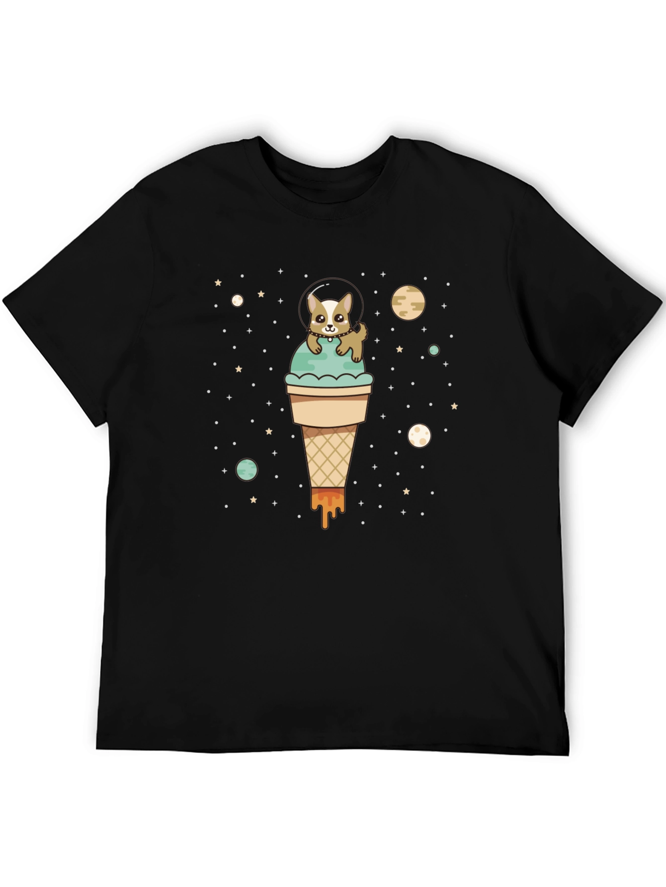 Dog Astronaut Ice Cream Cone Graphic Tee