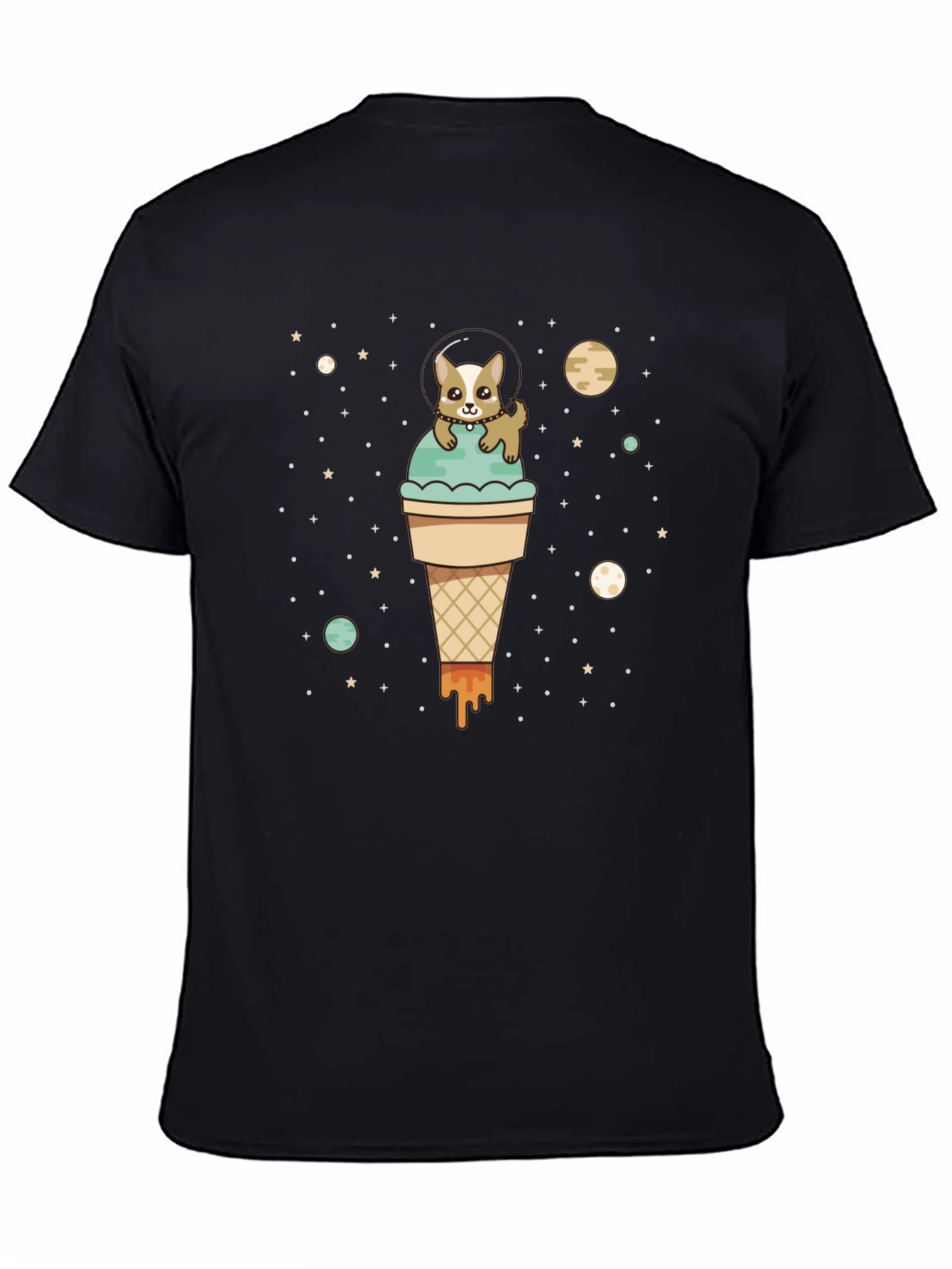 Dog Astronaut Ice Cream Cone Graphic Tee