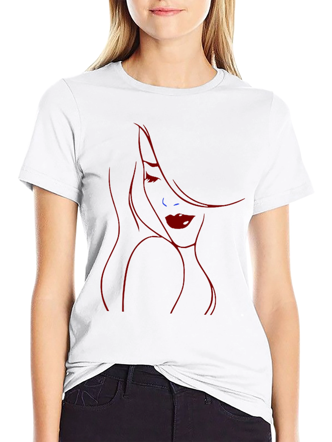Stylish Black T-Shirt with Jessica Rabbit Inspired Design