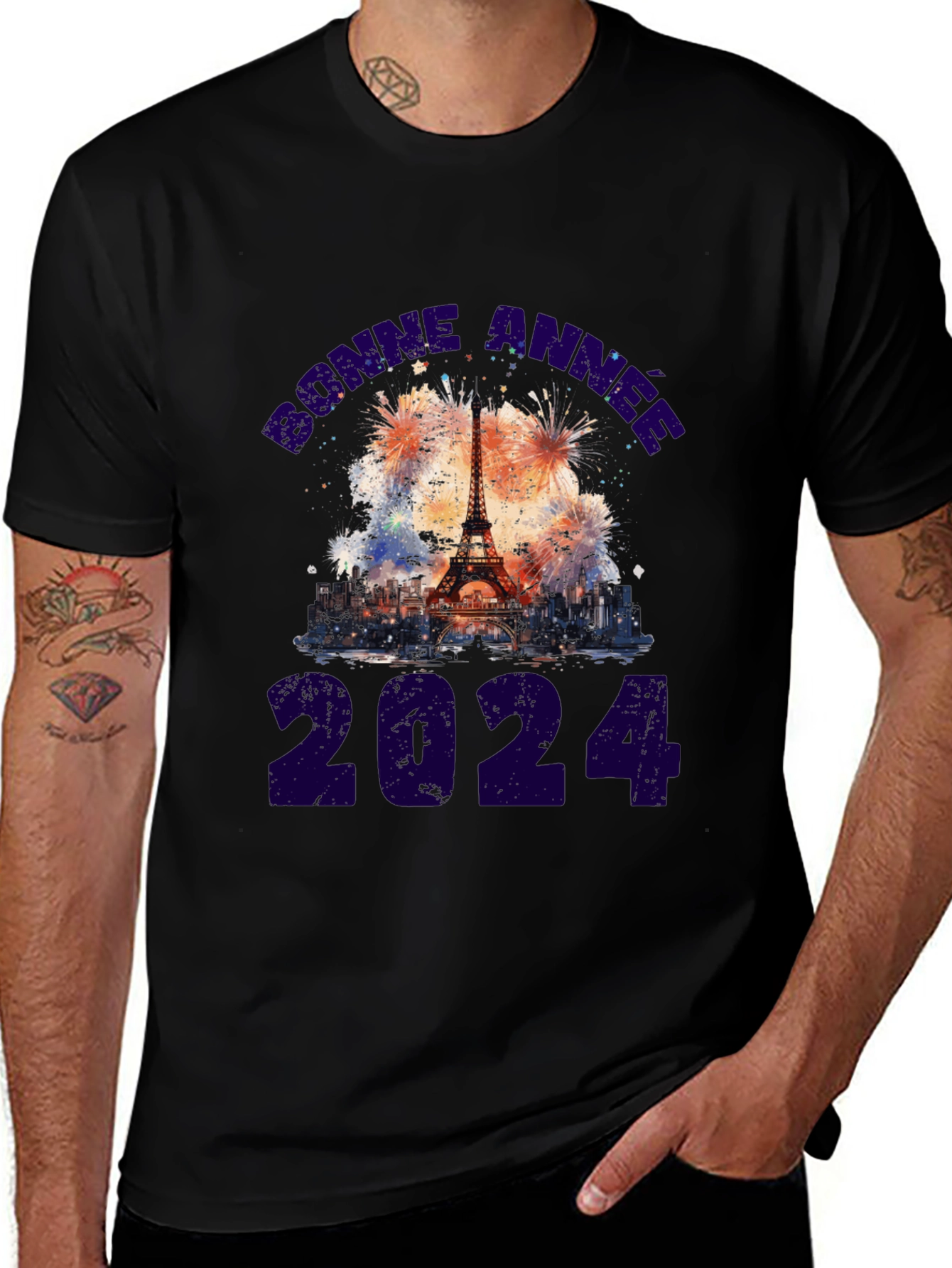 Bonne Annee 2024 Eiffel Tower Tee