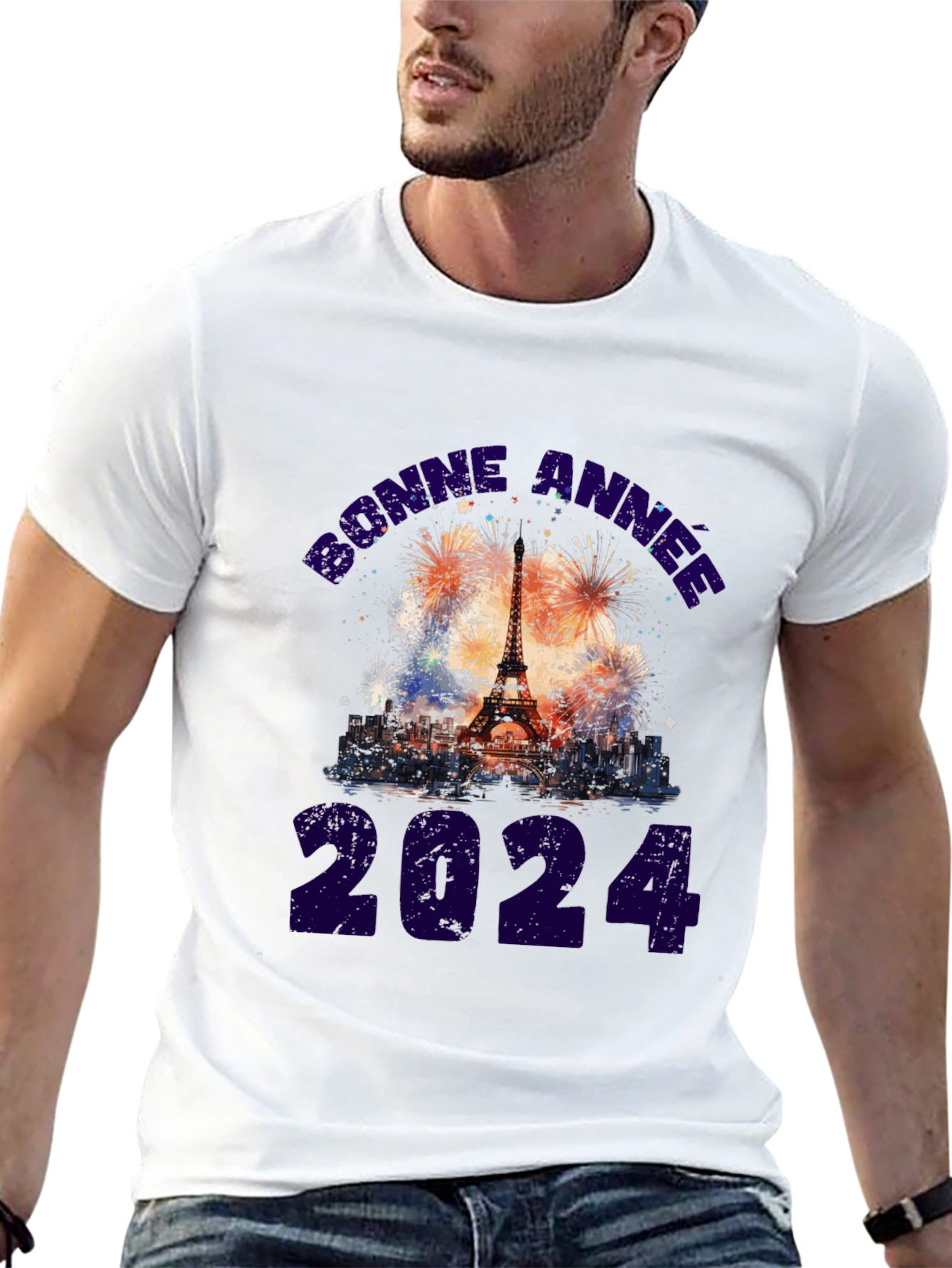 Bonne Annee 2024 Eiffel Tower Tee