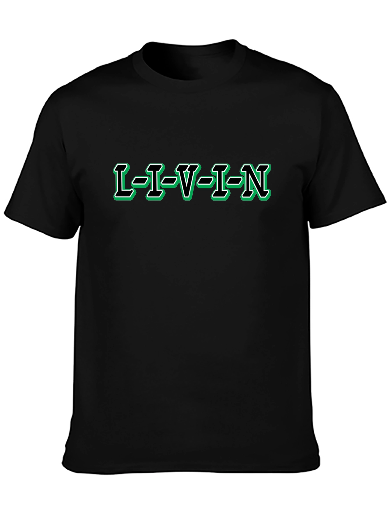 LIVIN T-Shirt - Black Crew Neck Tee