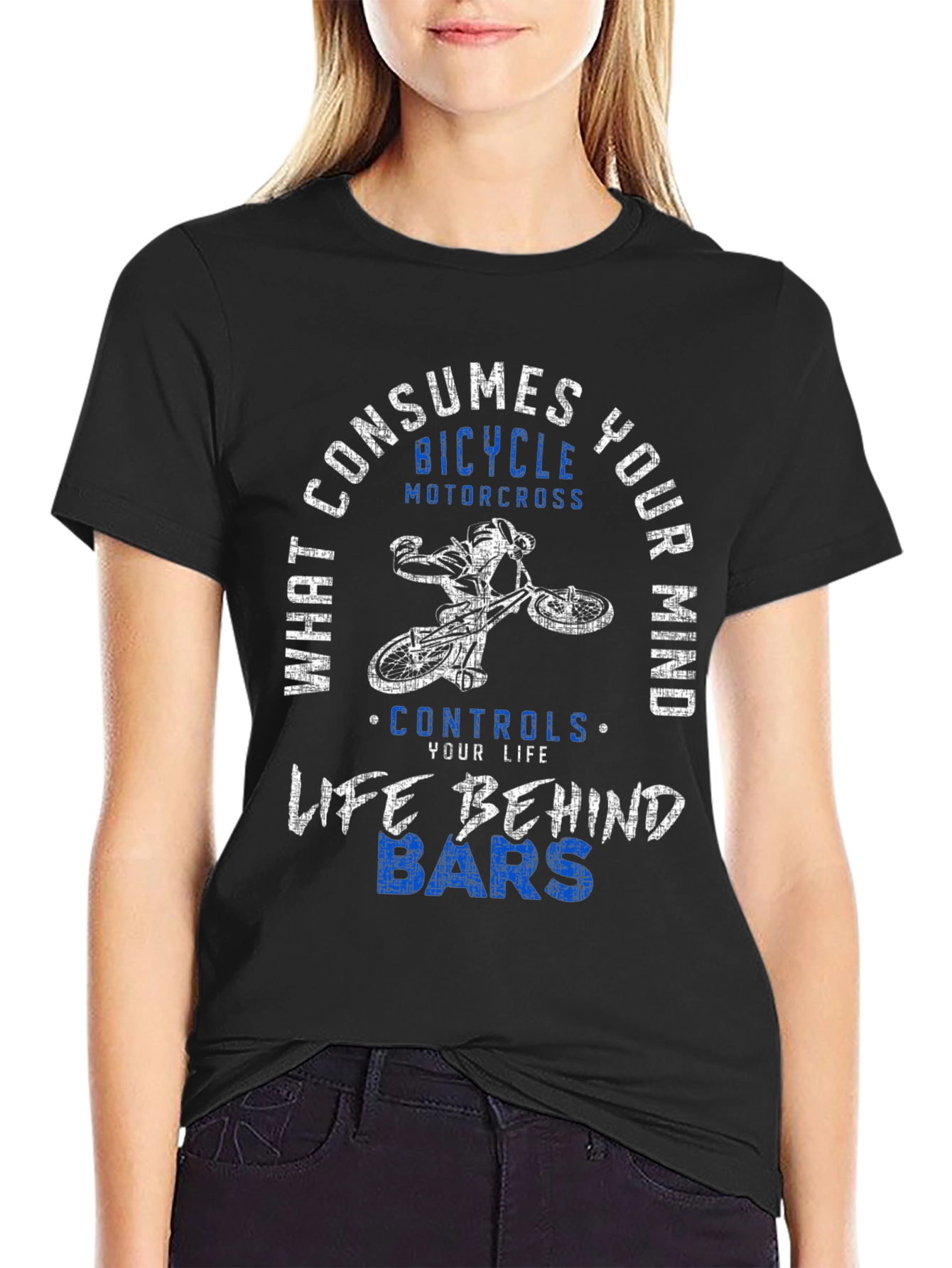 Bicycle Motocross T-Shirt - Life Behind Bars Graphic Tee