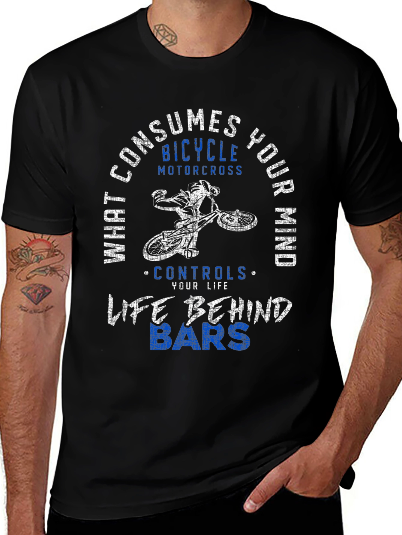Bicycle Motocross T-Shirt - Life Behind Bars Graphic Tee