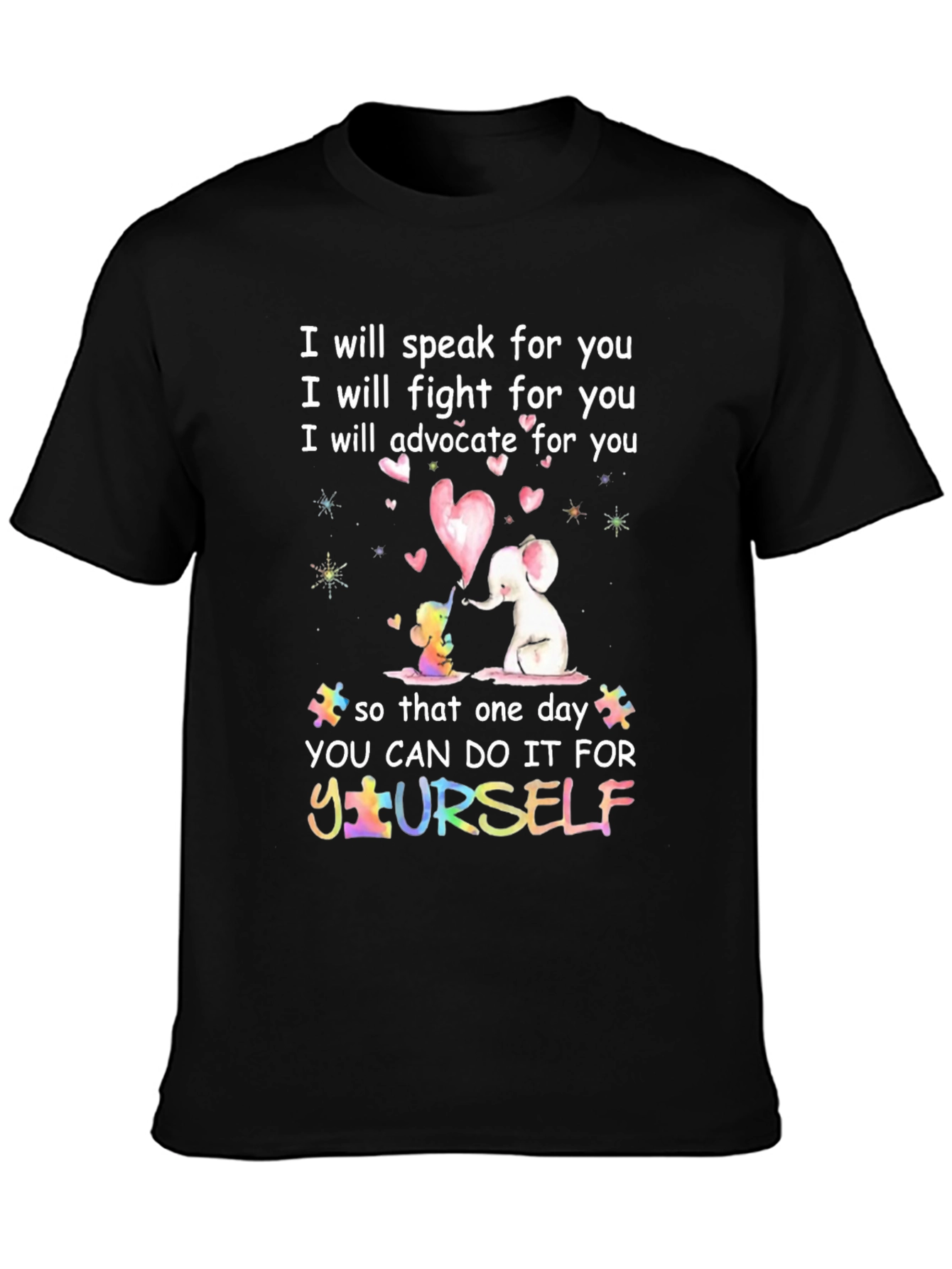 Autism Awareness T-Shirt: Speak Fight Advocate