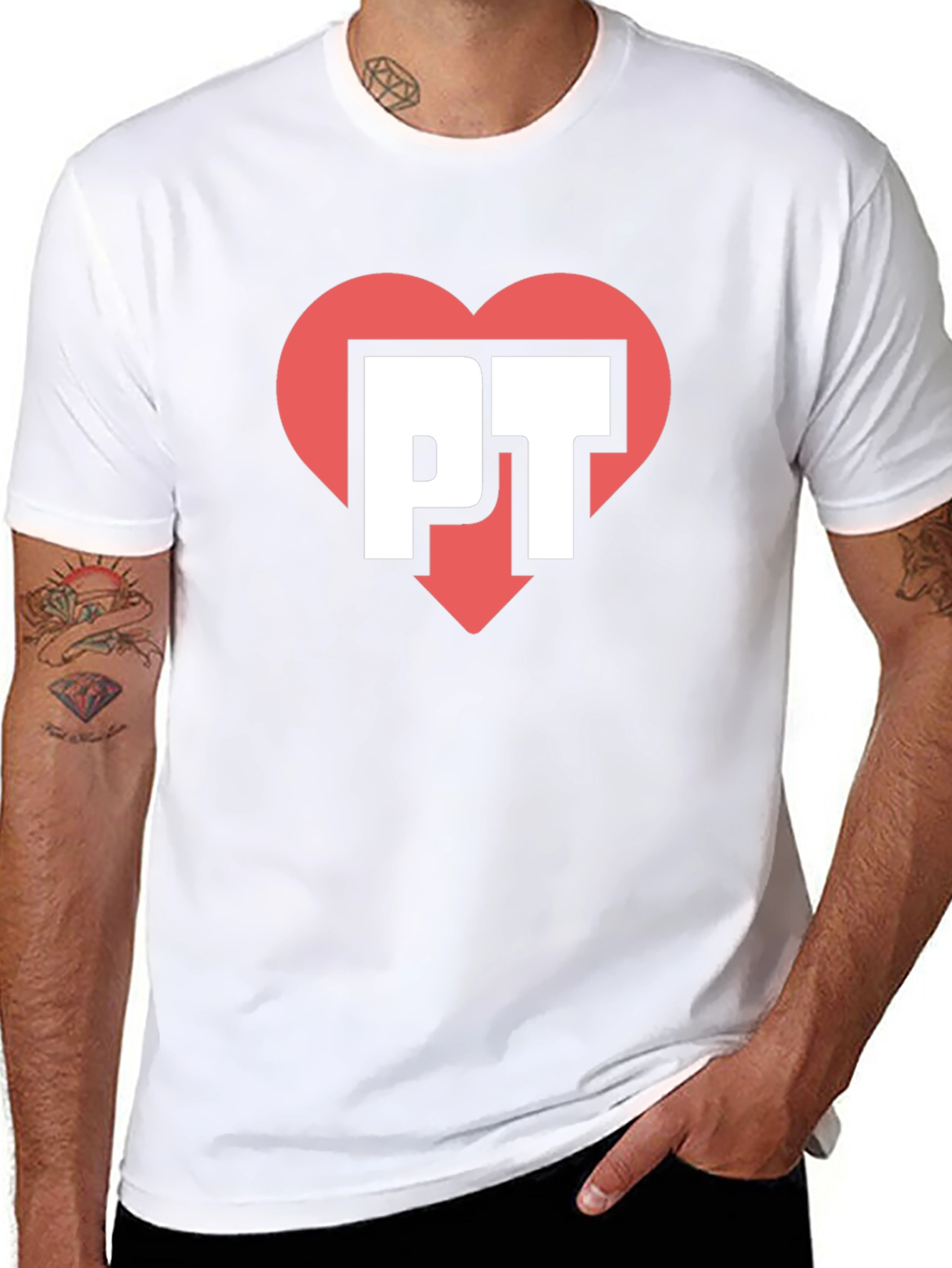 PT Heart Graphic Tee - Black Casual Shirt