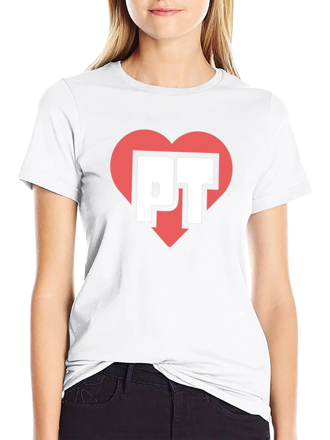 PT Heart Graphic Tee - Black Casual Shirt