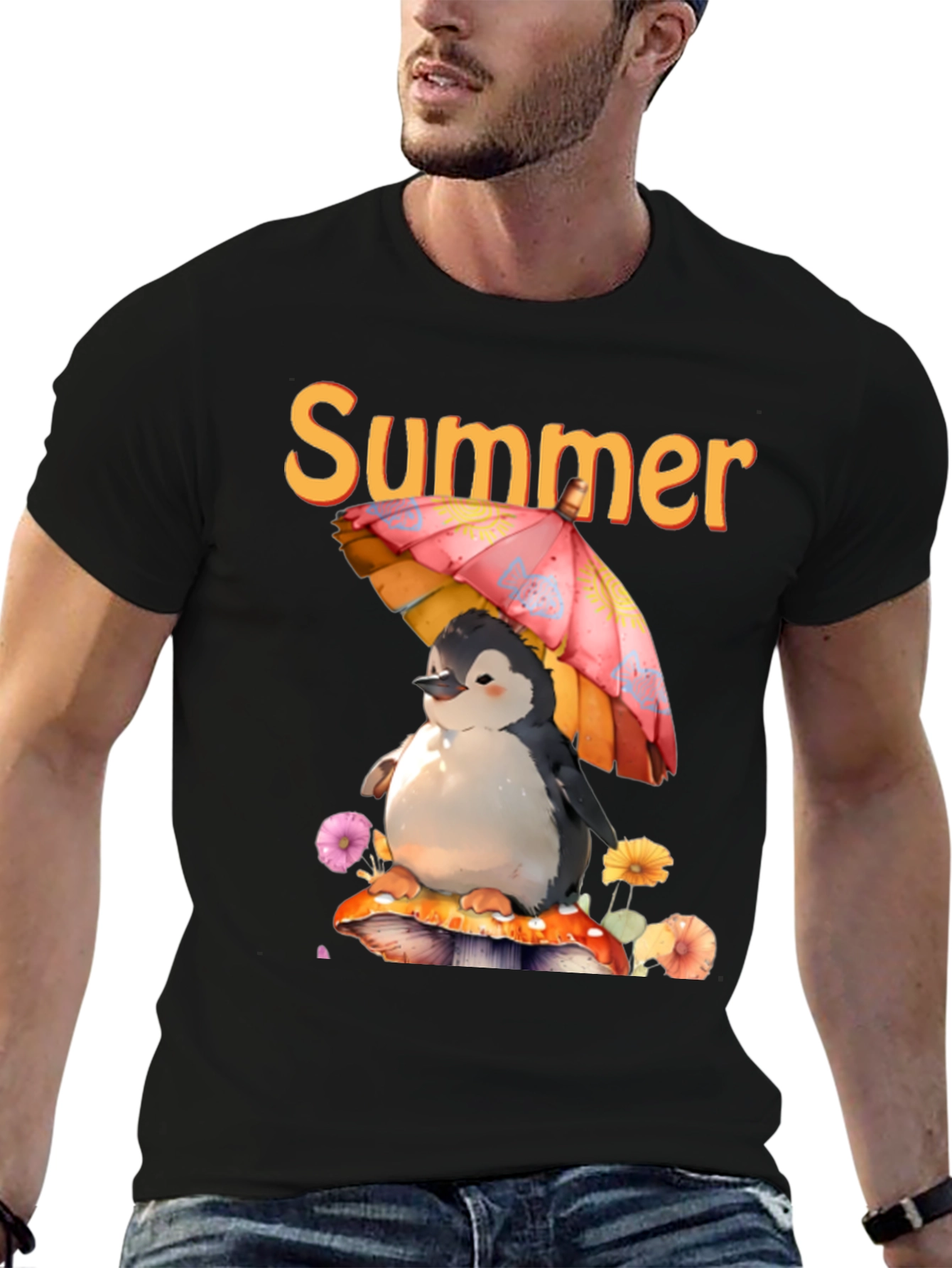 Summer Penguin Graphic T-Shirt