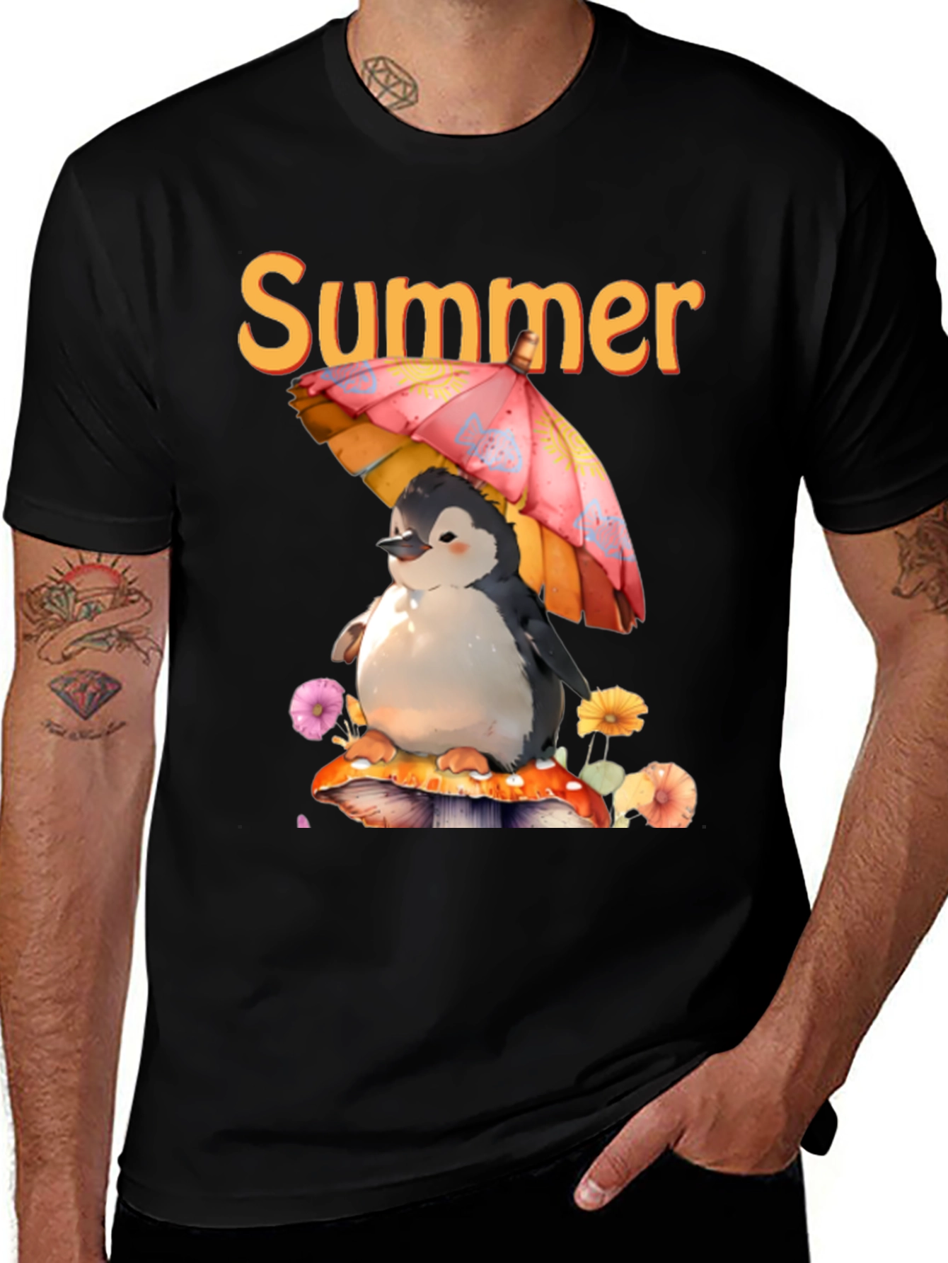 Summer Penguin Graphic T-Shirt