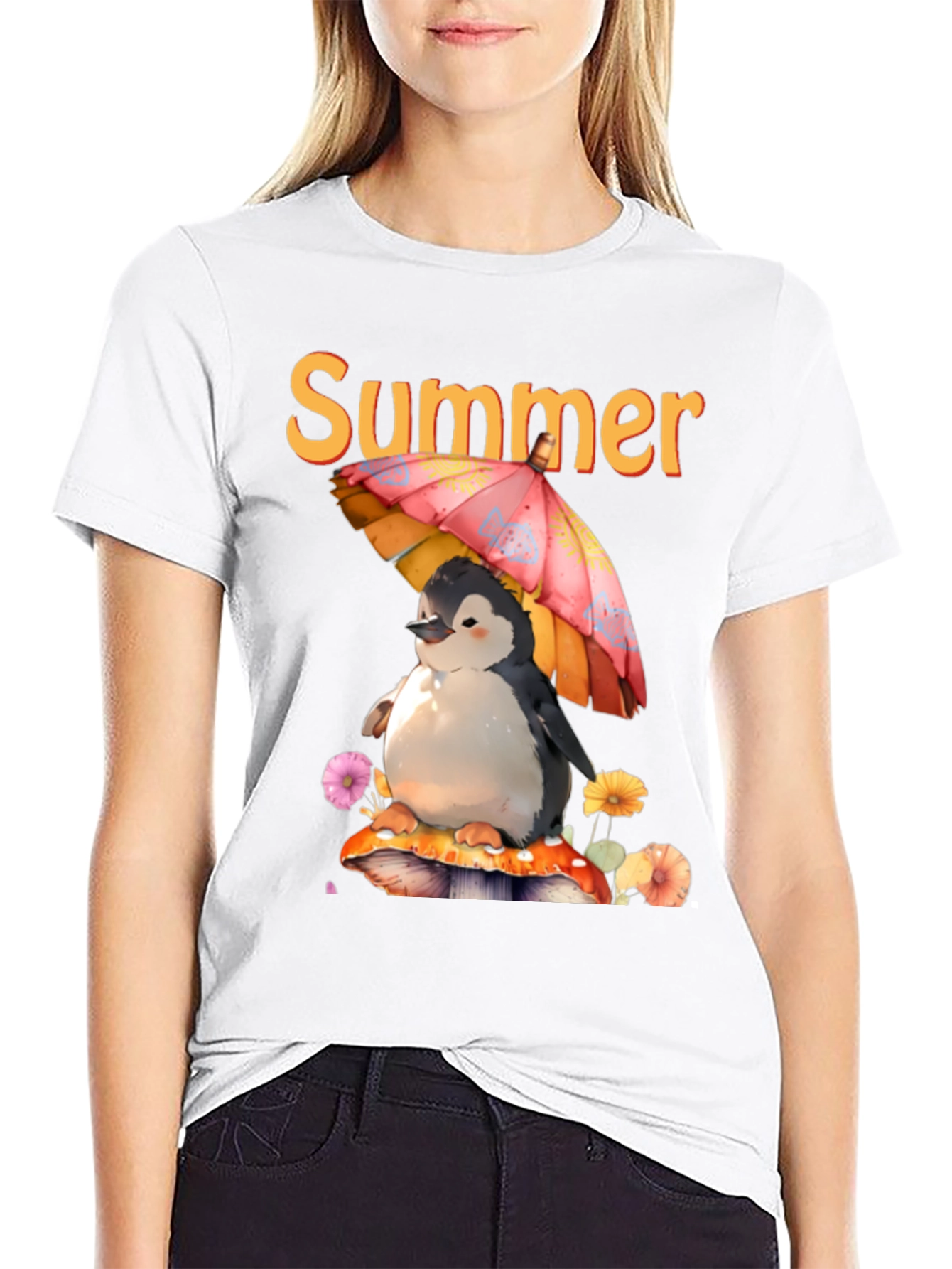 Summer Penguin Graphic T-Shirt