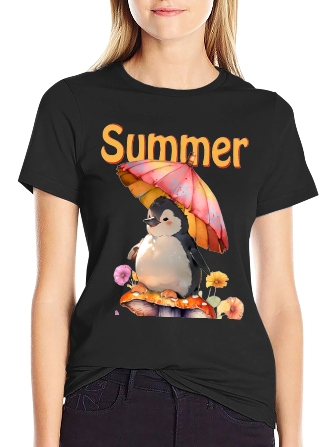 Summer Penguin Graphic T-Shirt