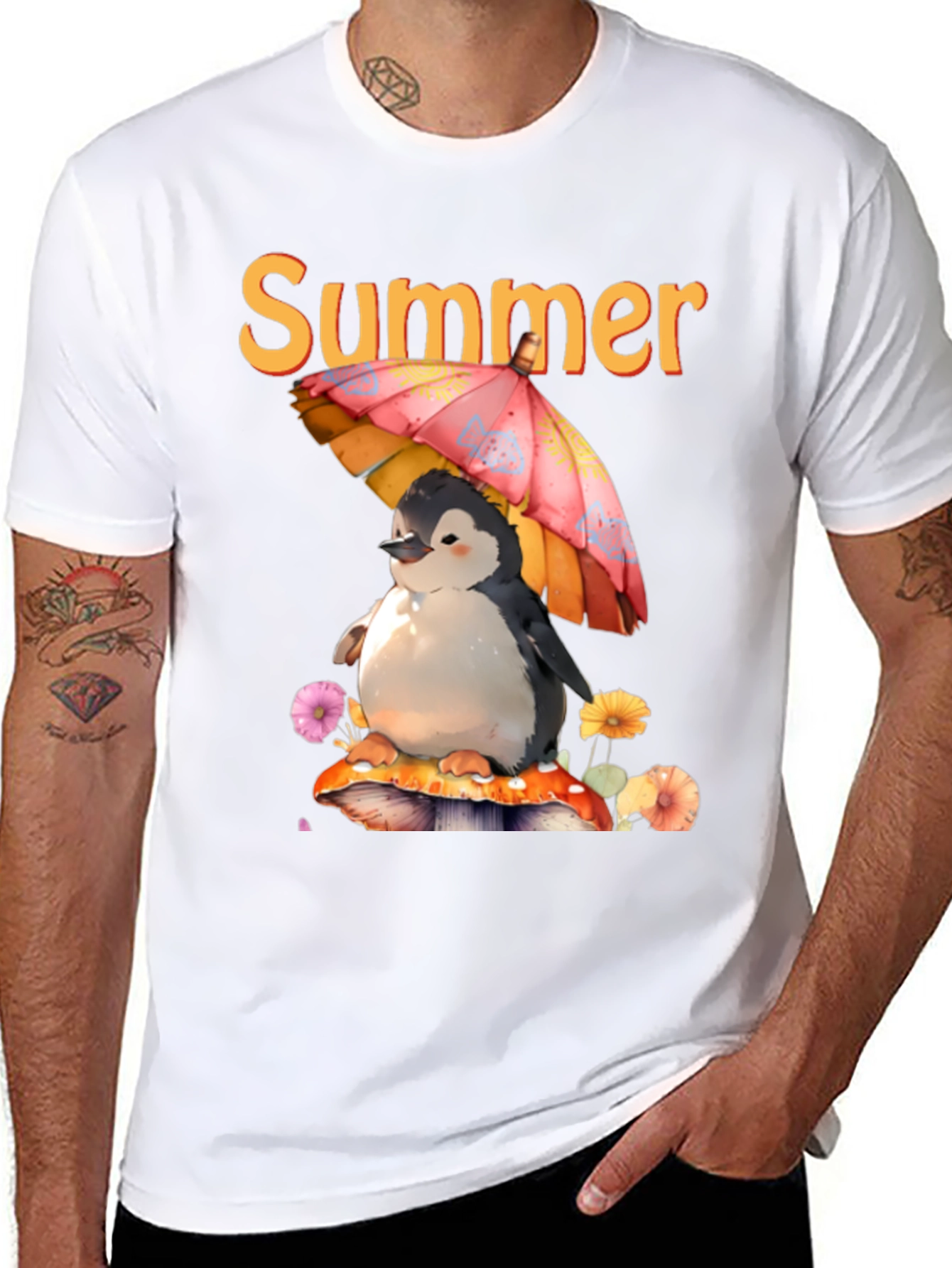 Summer Penguin Graphic T-Shirt