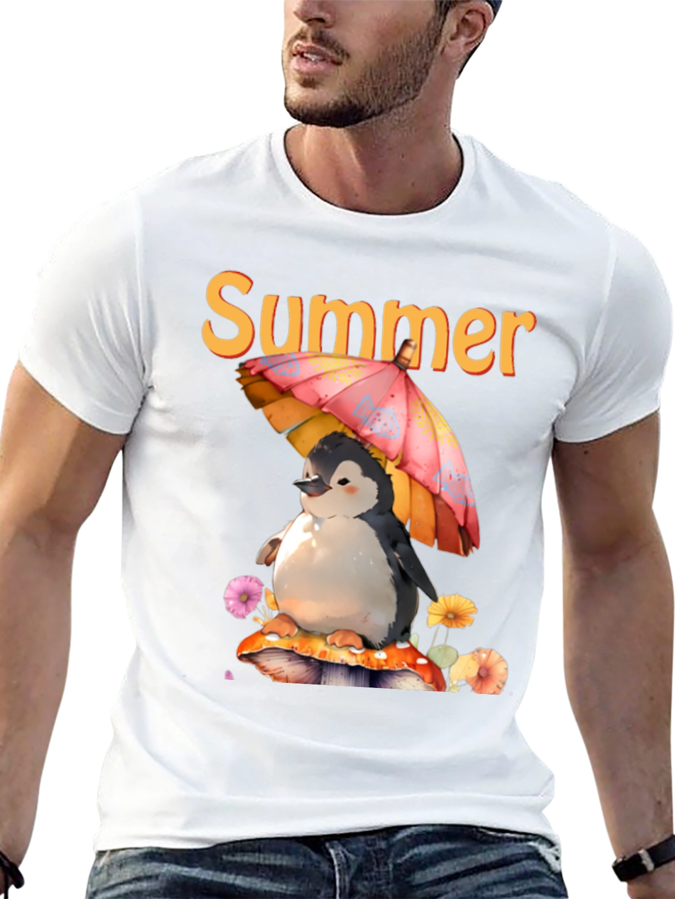 Summer Penguin Graphic T-Shirt