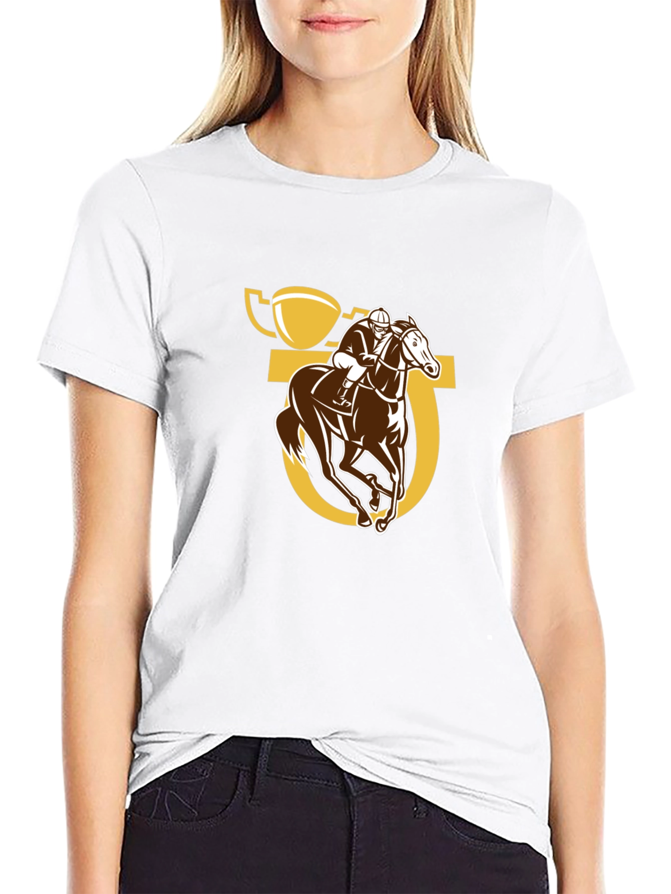 Horse Racing Graphic Tee - Jockey & Trophy