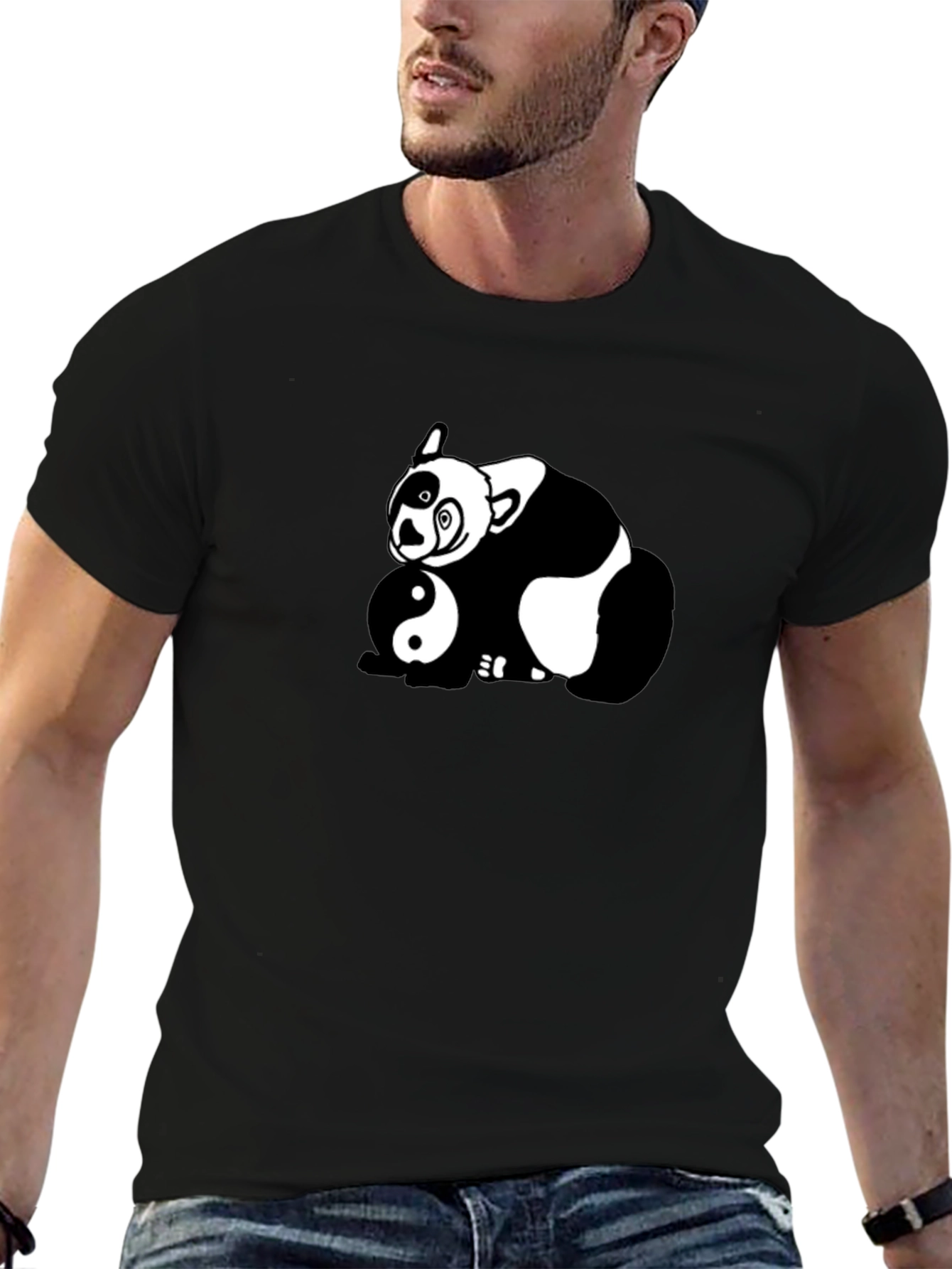 Yin Yang Panda Graphic T-Shirt