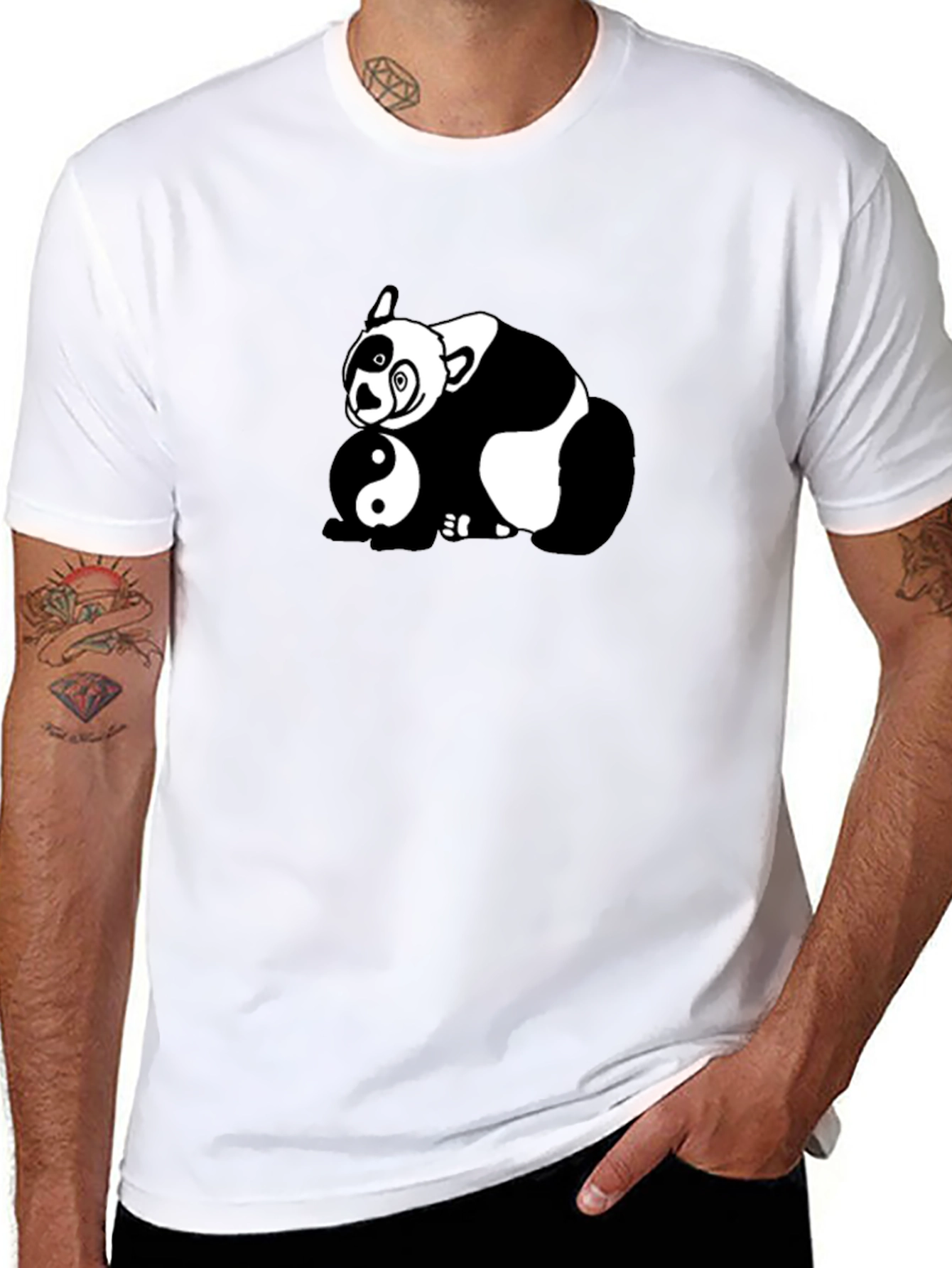 Yin Yang Panda Graphic T-Shirt