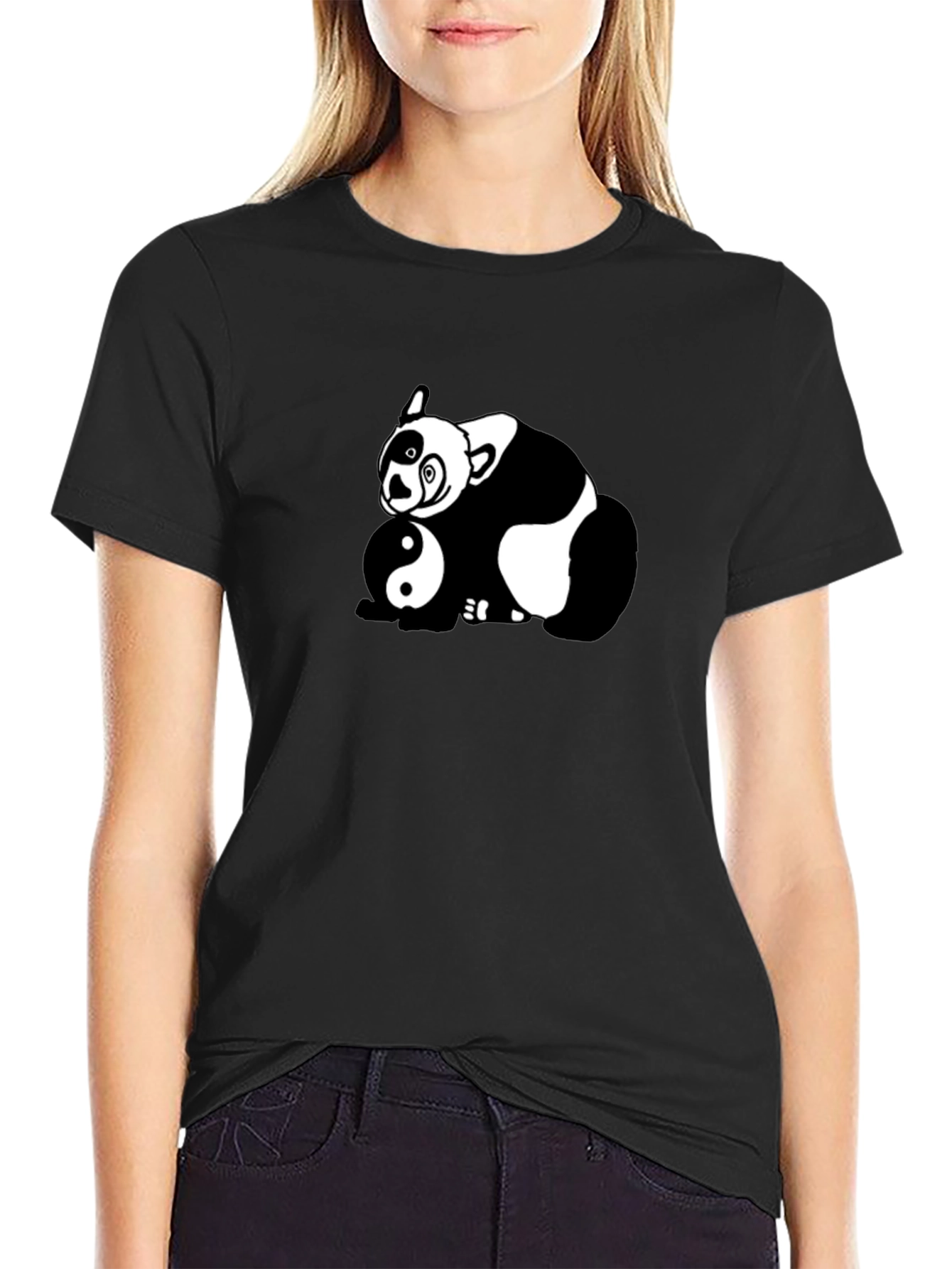 Yin Yang Panda Graphic T-Shirt