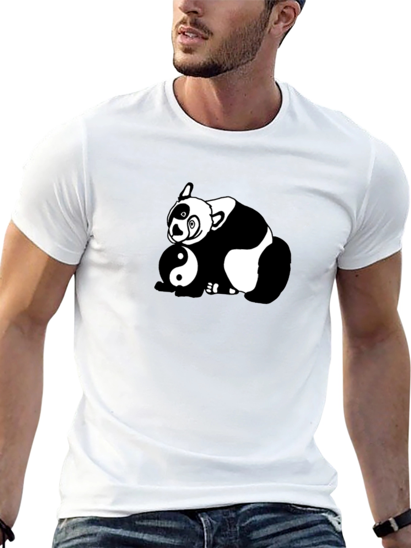 Yin Yang Panda Graphic T-Shirt
