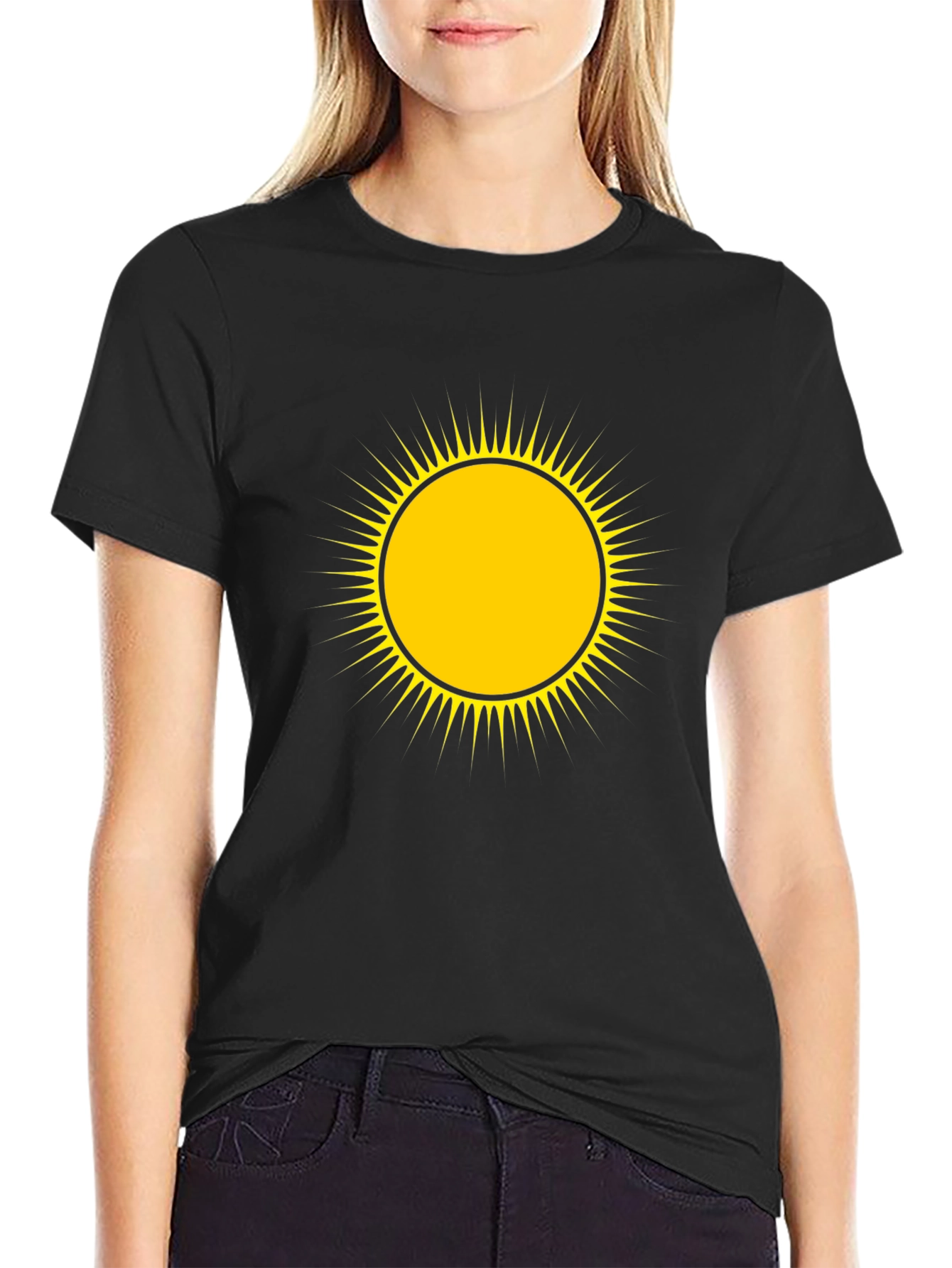 Sunshine Graphic Tee - Black Cotton Comfort