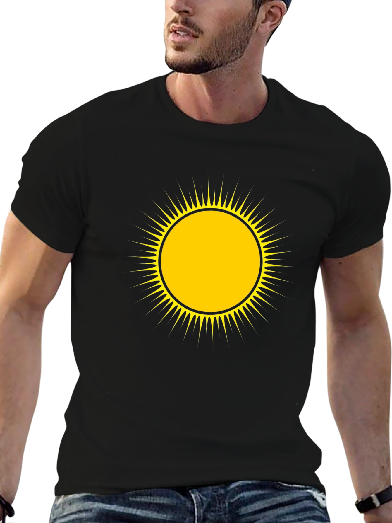 Sunshine Graphic Tee - Black Cotton Comfort