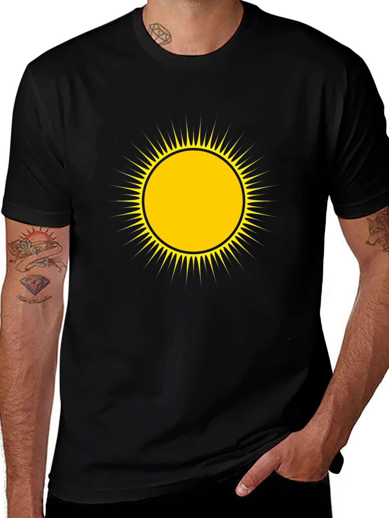 Sunshine Graphic Tee - Black Cotton Comfort