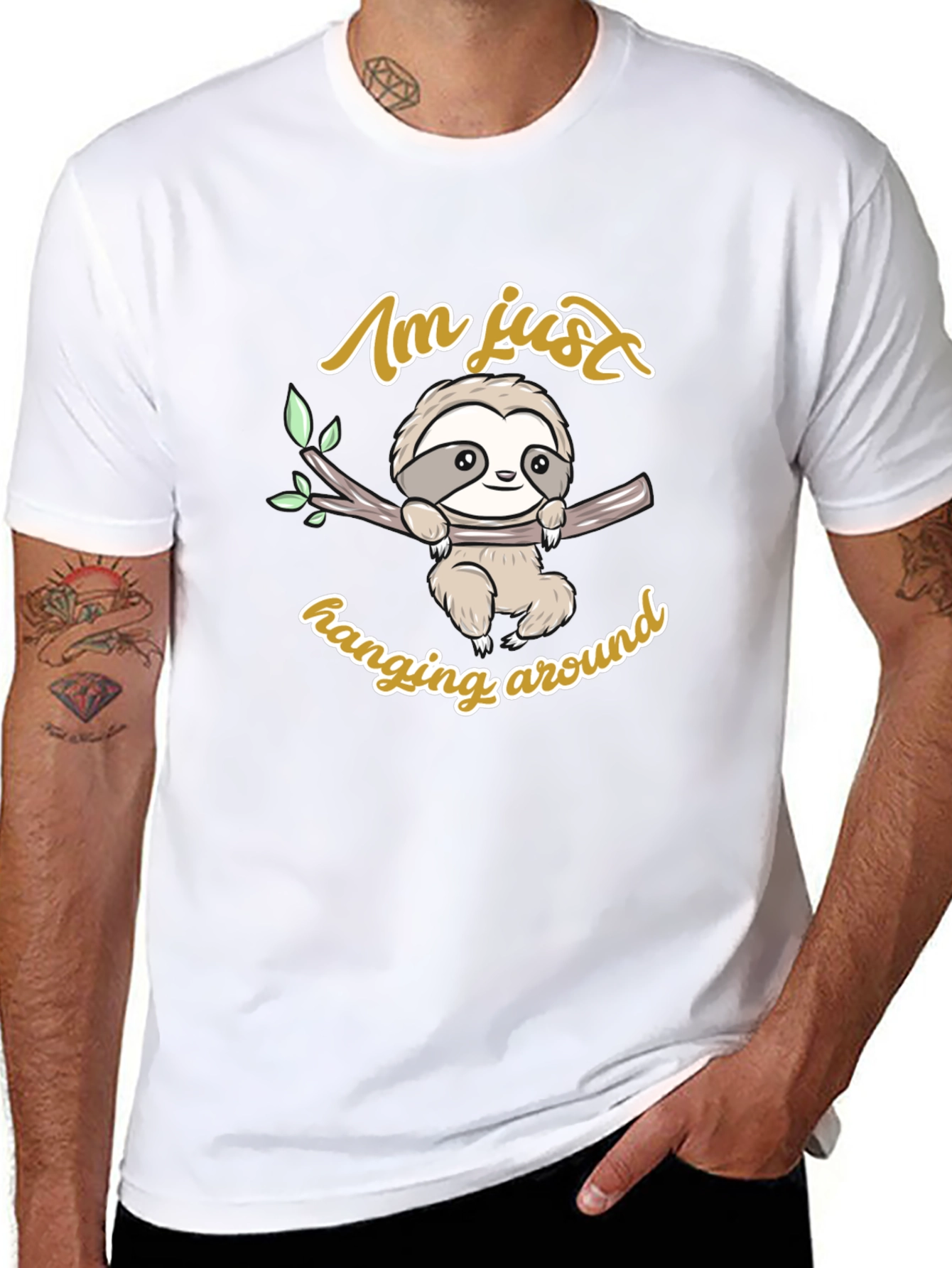 Cute Sloth Hanging Around Graphic T-Shirt