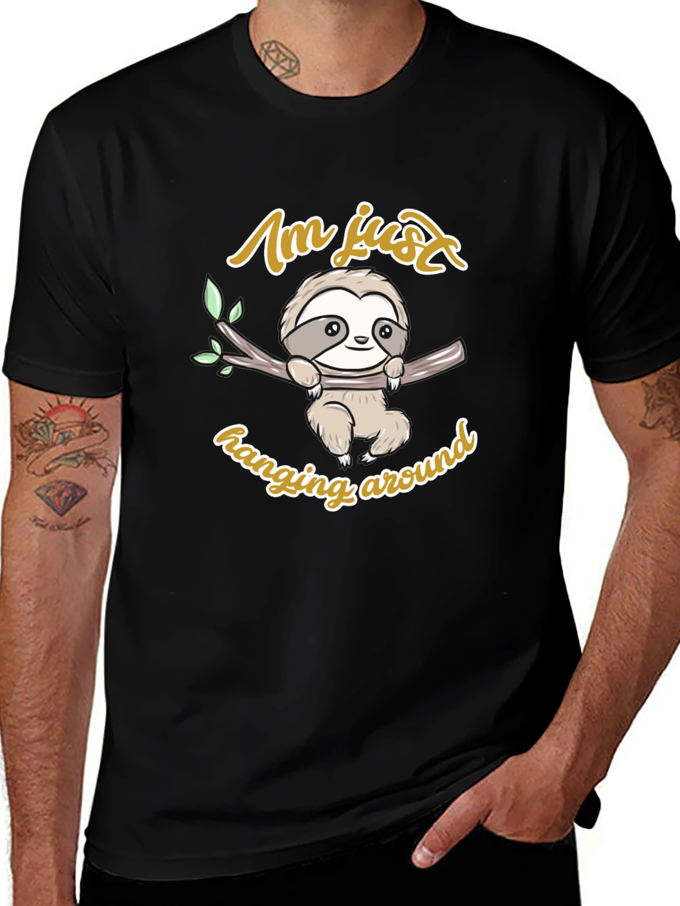 Cute Sloth Hanging Around Graphic T-Shirt