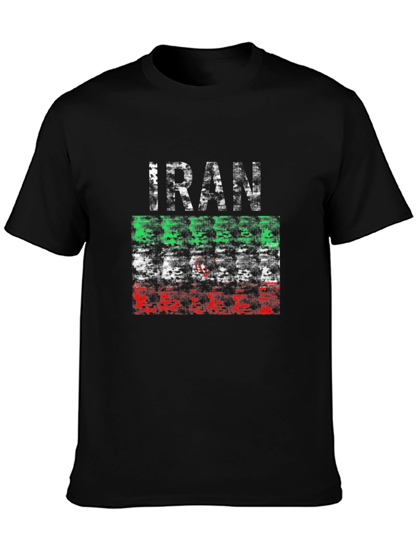Iran Flag Distressed Graphic T-Shirt