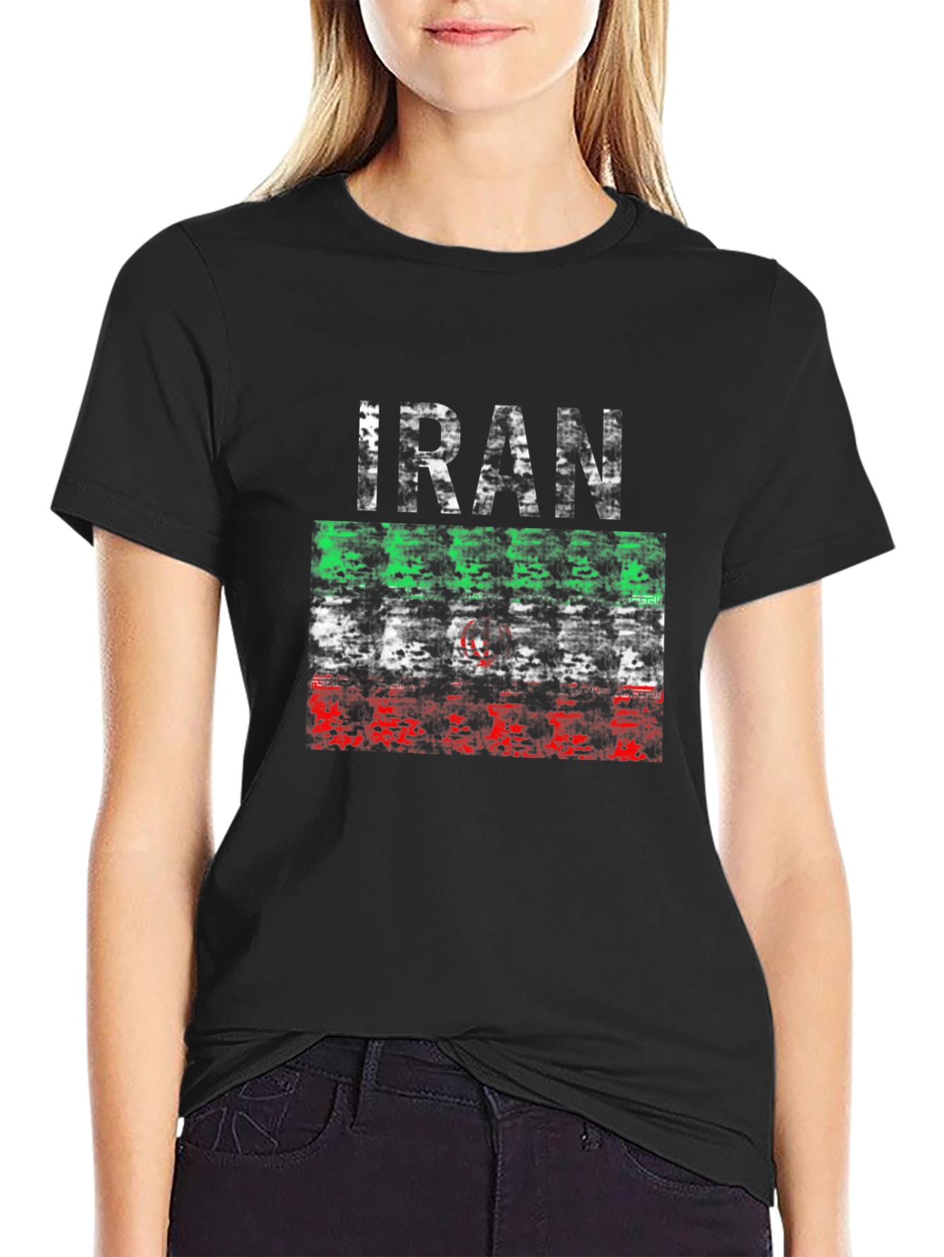 Iran Flag Distressed Graphic T-Shirt