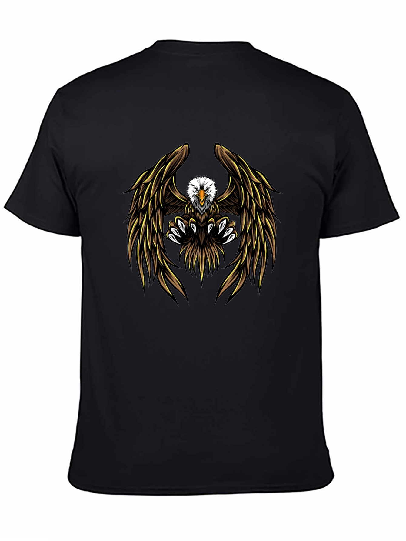Mens Black Eagle Graphic T-Shirt