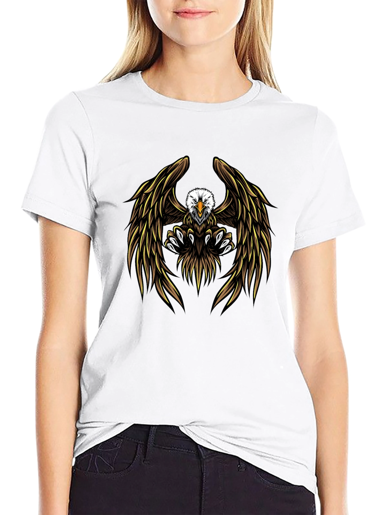 Mens Black Eagle Graphic T-Shirt