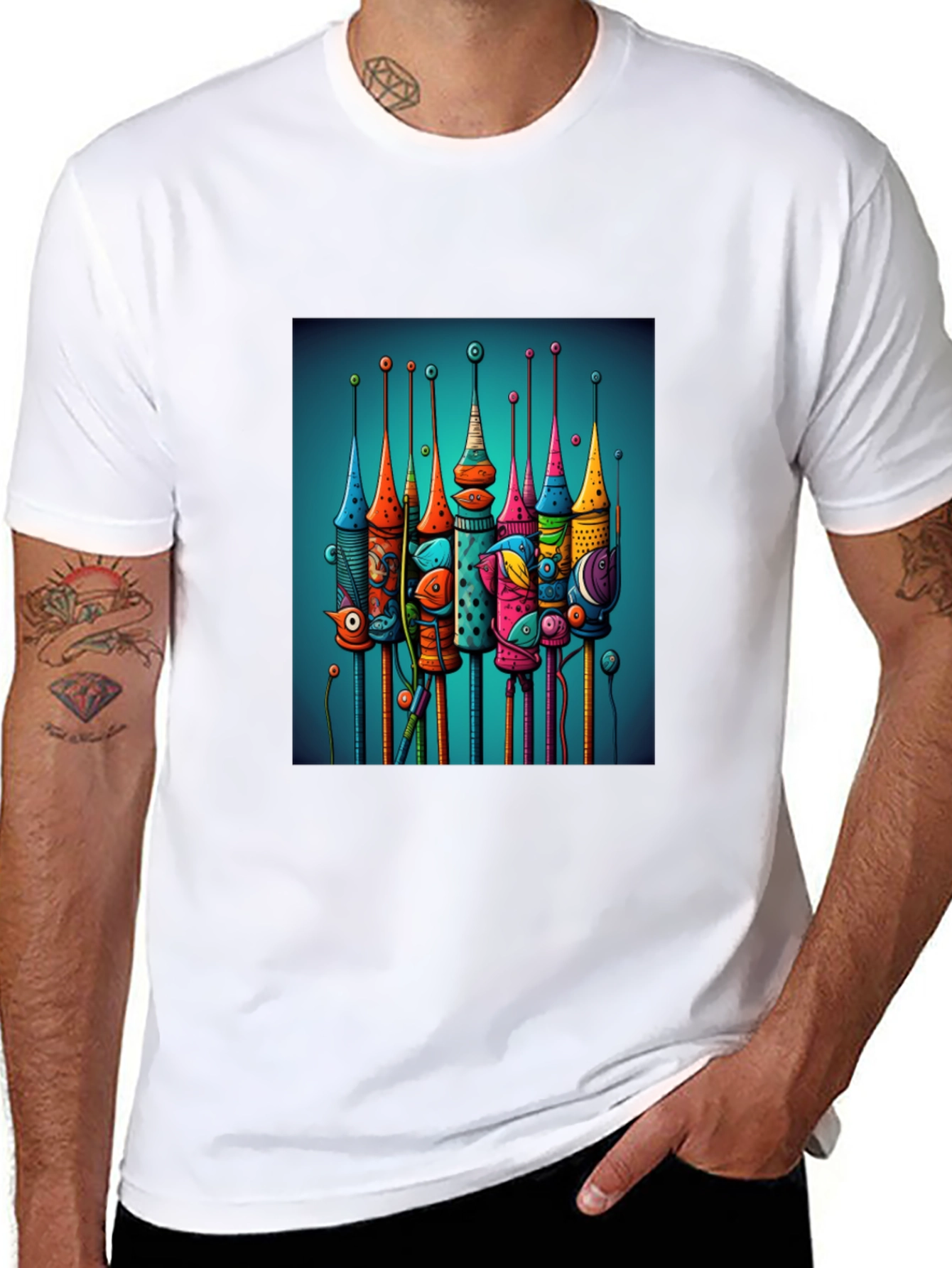 Abstract Towers Graphic Tee