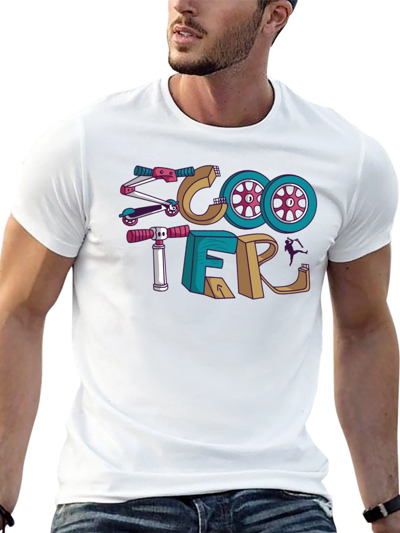 Scooter Graphic T-Shirt | Novelty Print Tee